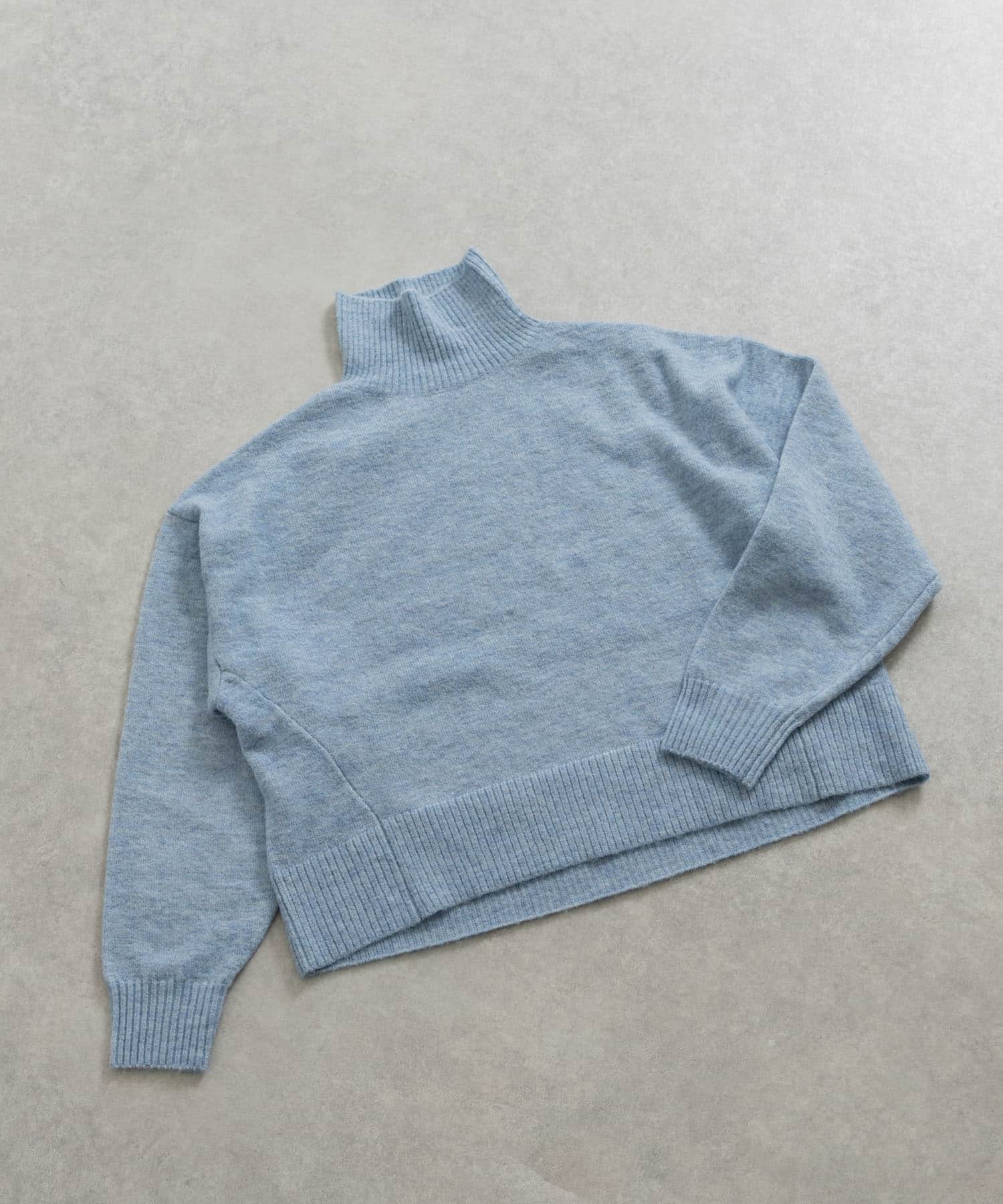 『別注』MIDIUMISOLID×TGM　high necked pullover blue FREE