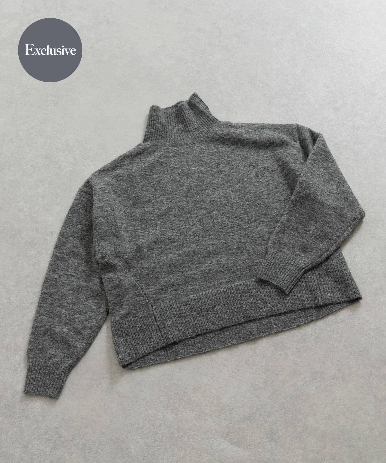 『別注』MIDIUMISOLID×TGM　high necked pullover gray FREE