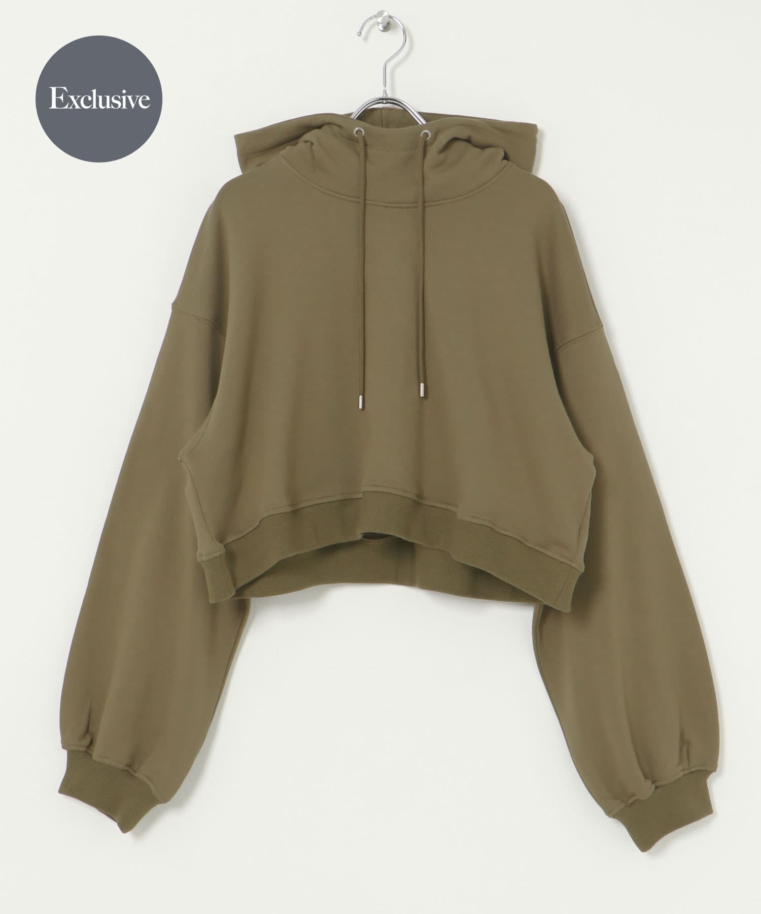 『別注』MIDIUMISOLID×TGM　hooded short pullover khaki FREE