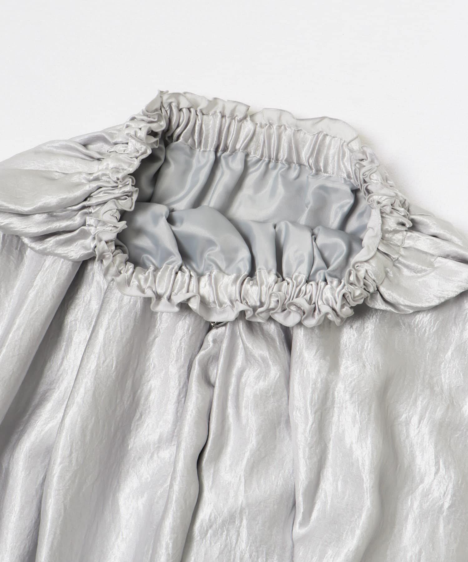 『別注』MIDIUMISOLID×TGM　satain volume skirt silver FREE