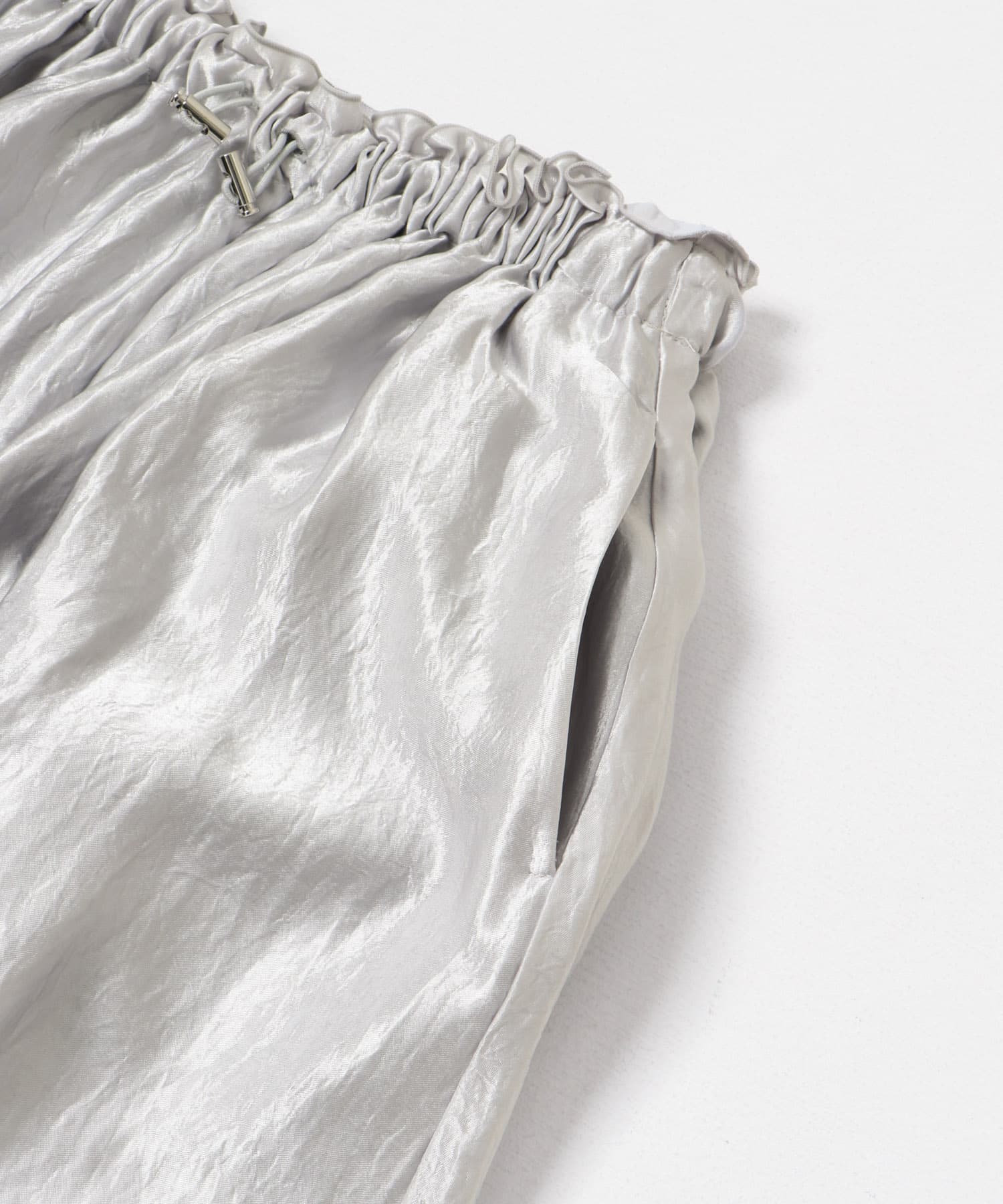 『別注』MIDIUMISOLID×TGM　satain volume skirt silver FREE