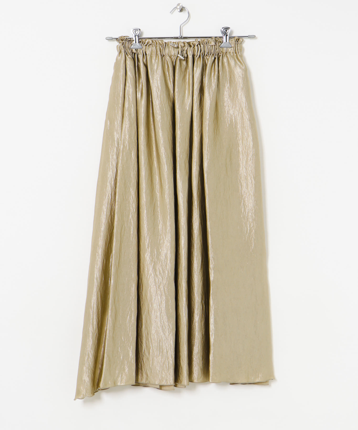 『別注』MIDIUMISOLID×TGM　satain volume skirt gold FREE