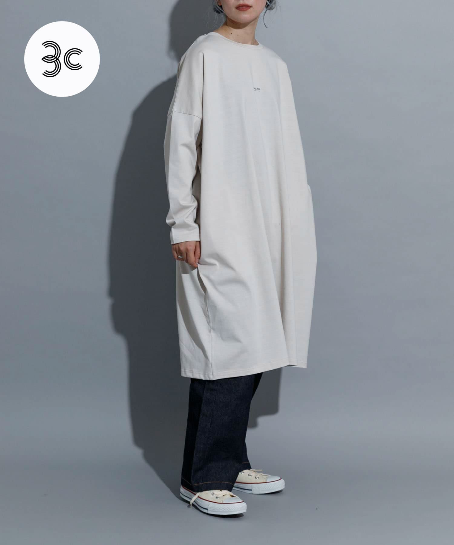 『別注』MIDIUMISOLID×TGM　Organic cotton LS ONE-PIECE