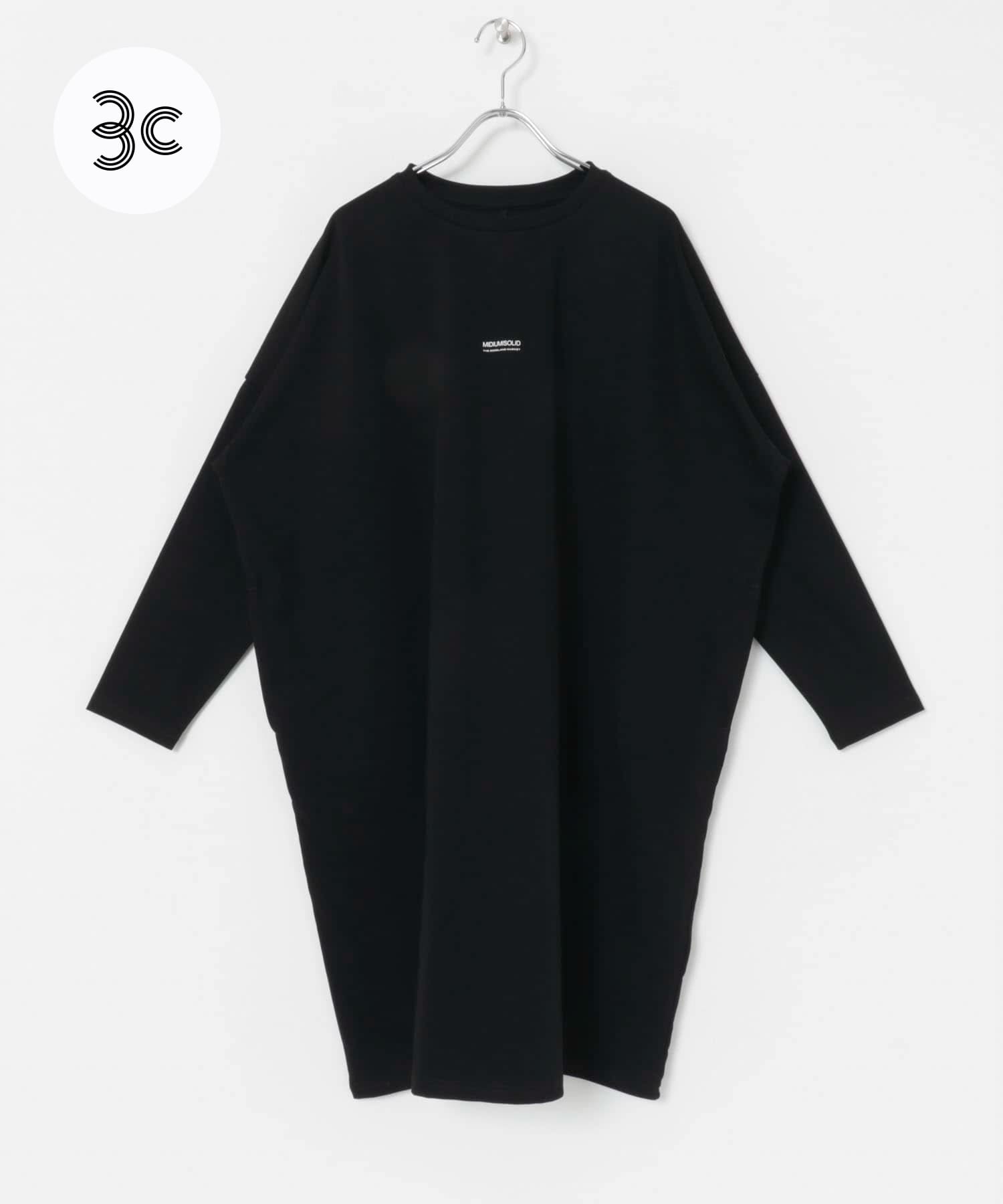 『別注』MIDIUMISOLID×TGM　Organic cotton LS ONE-PIECE BLACK one