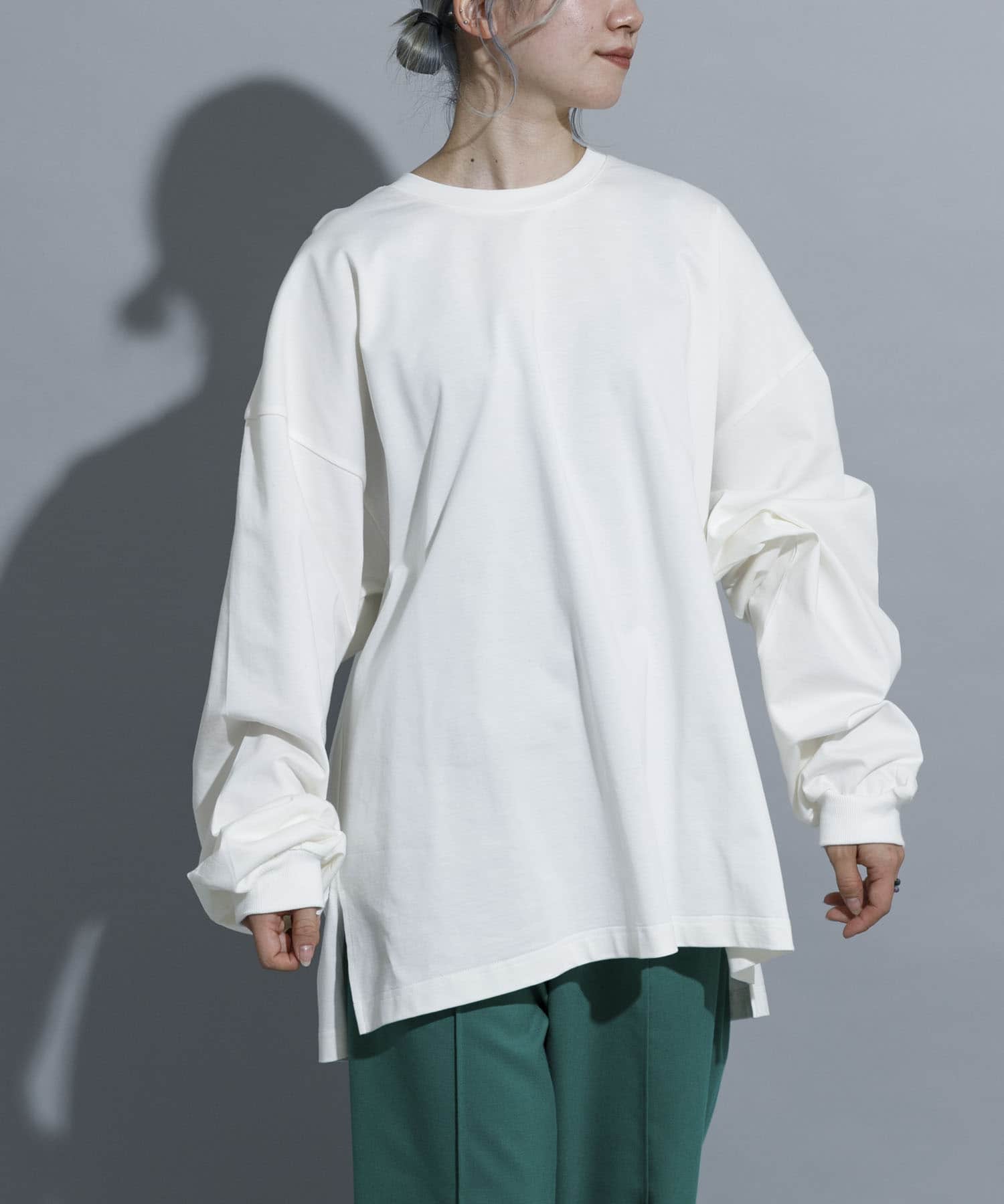 『別注』MIDIUMISOLID×TGM　Organic cotton LS T-SHIRTS L OFF one