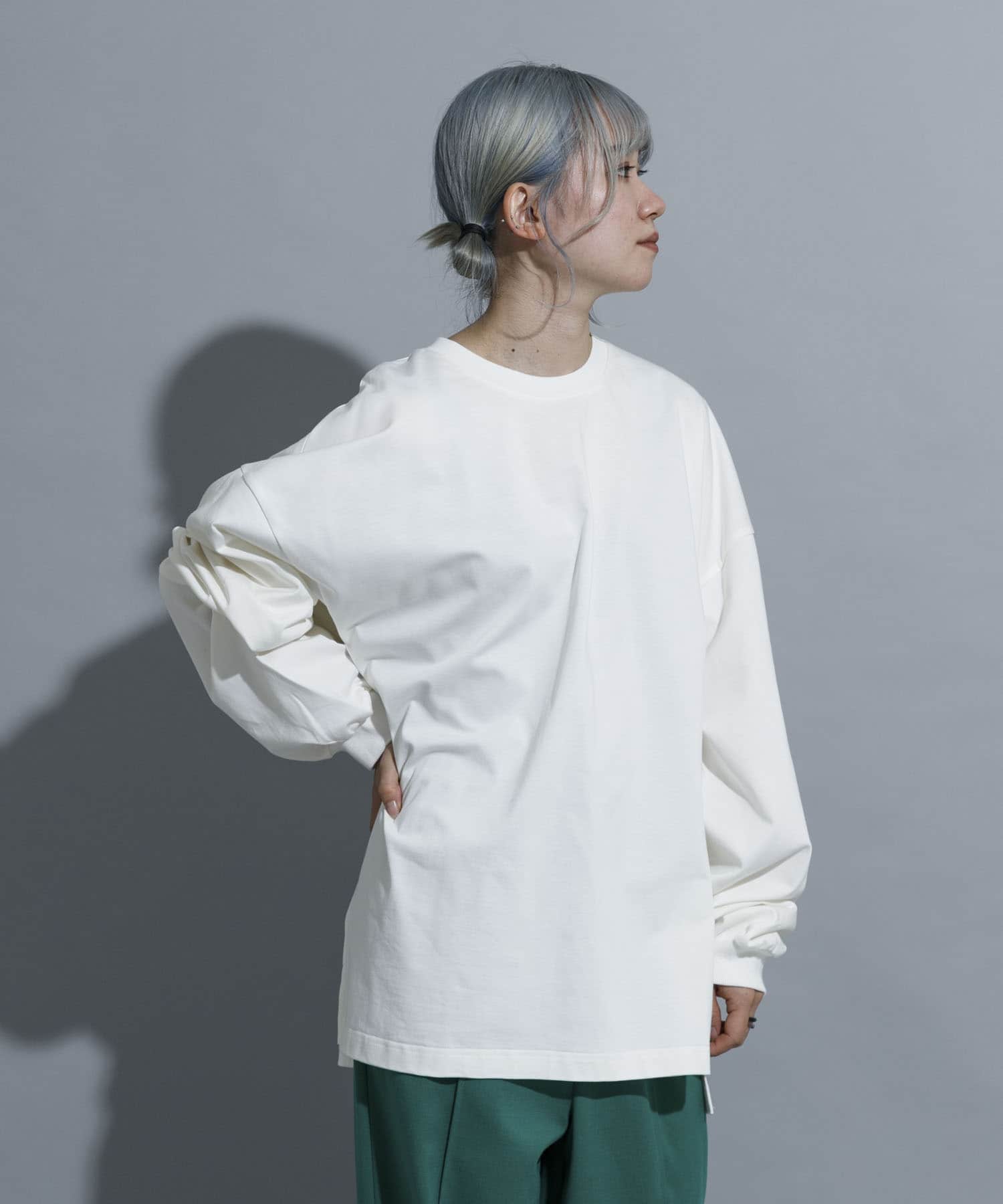 『別注』MIDIUMISOLID×TGM　Organic cotton LS T-SHIRTS L OFF one
