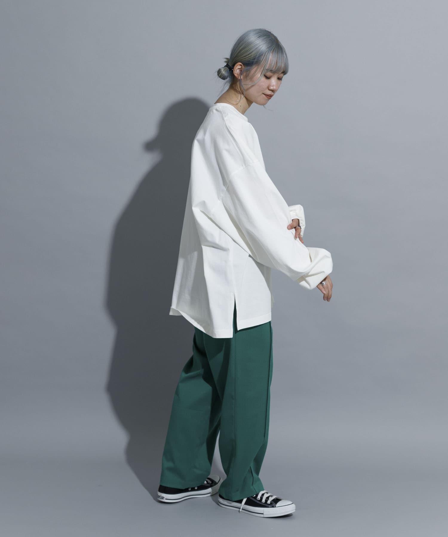 『別注』MIDIUMISOLID×TGM　Organic cotton LS T-SHIRTS L OFF one