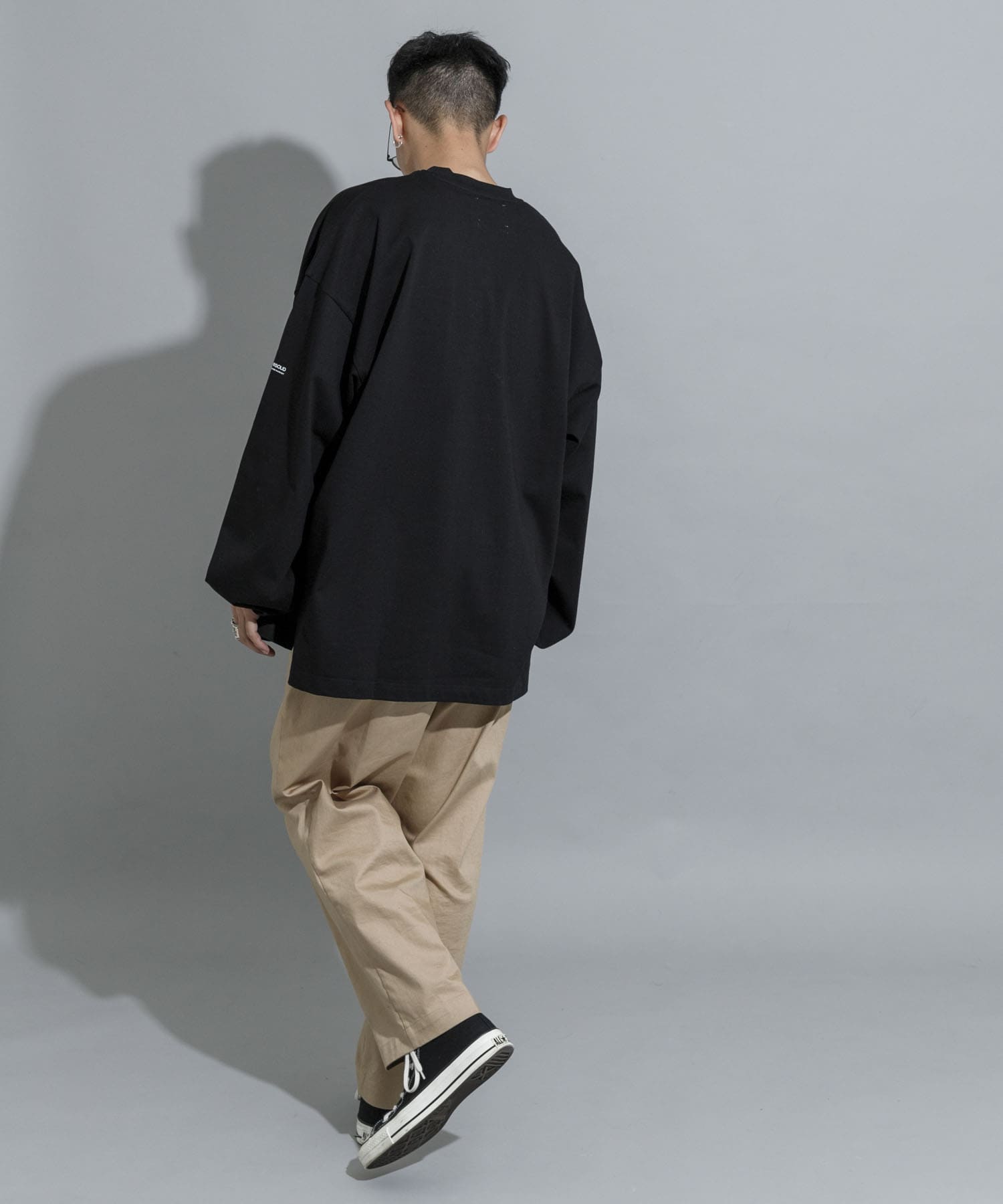 『別注』MIDIUMISOLID×TGM　Organic cotton LS T-SHIRTS L BLACK one