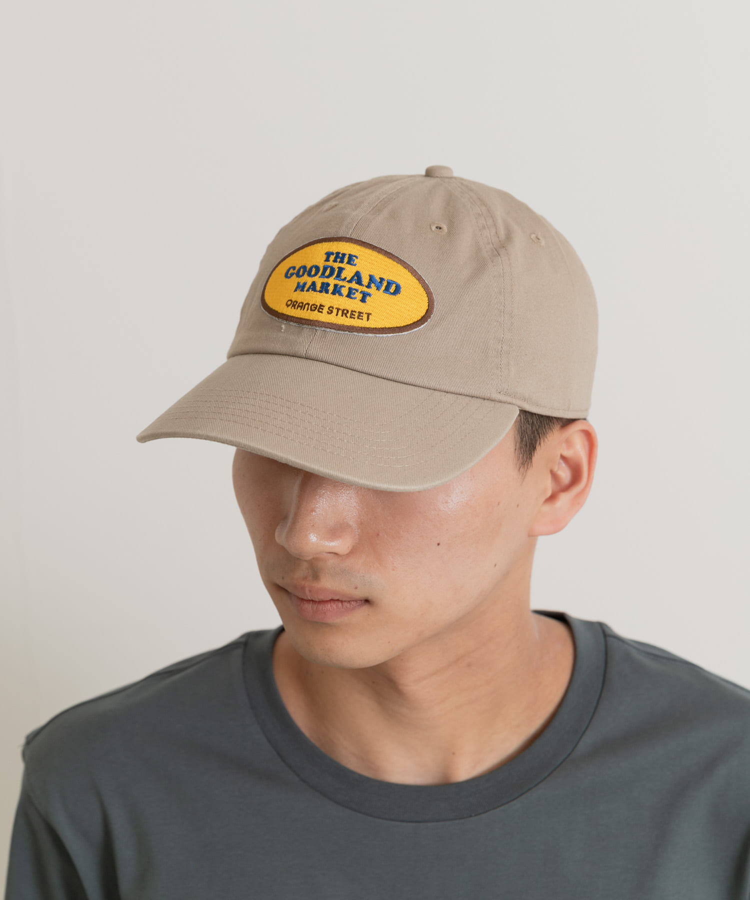 ザ グッドランド マーケット　RE-WAPPEN CAP BEIGE FREE