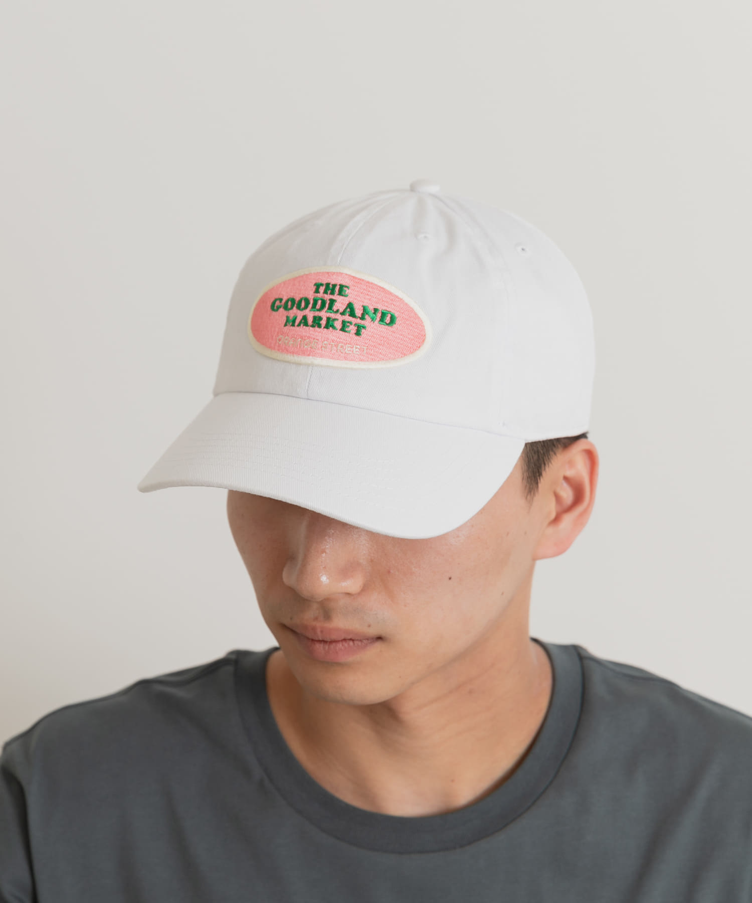 ザ グッドランド マーケット　RE-WAPPEN CAP WHITE FREE