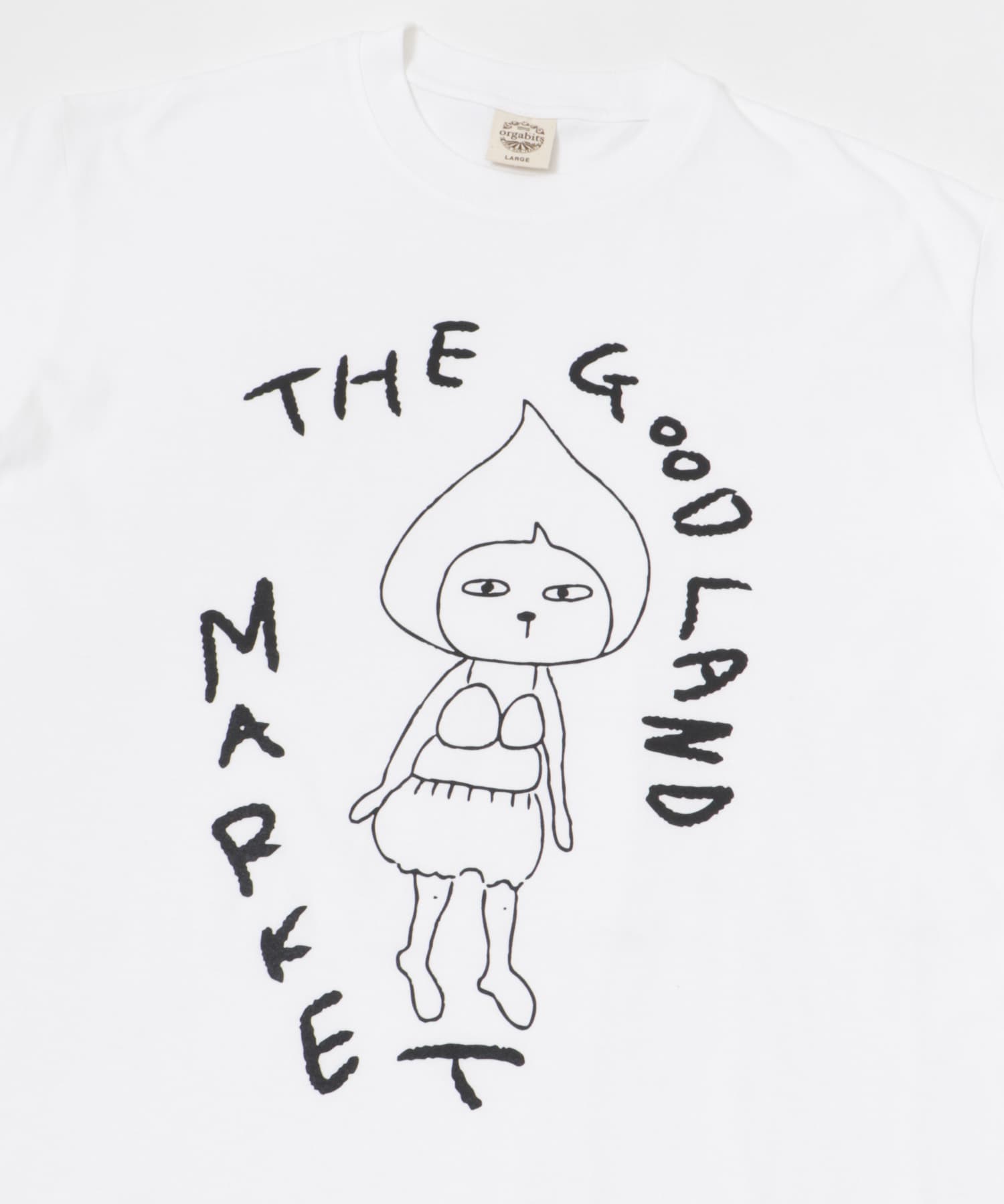 ザ グッドランド マーケット　三戸なつめ×ORGANIC COTTON TEE-1 WHITE L