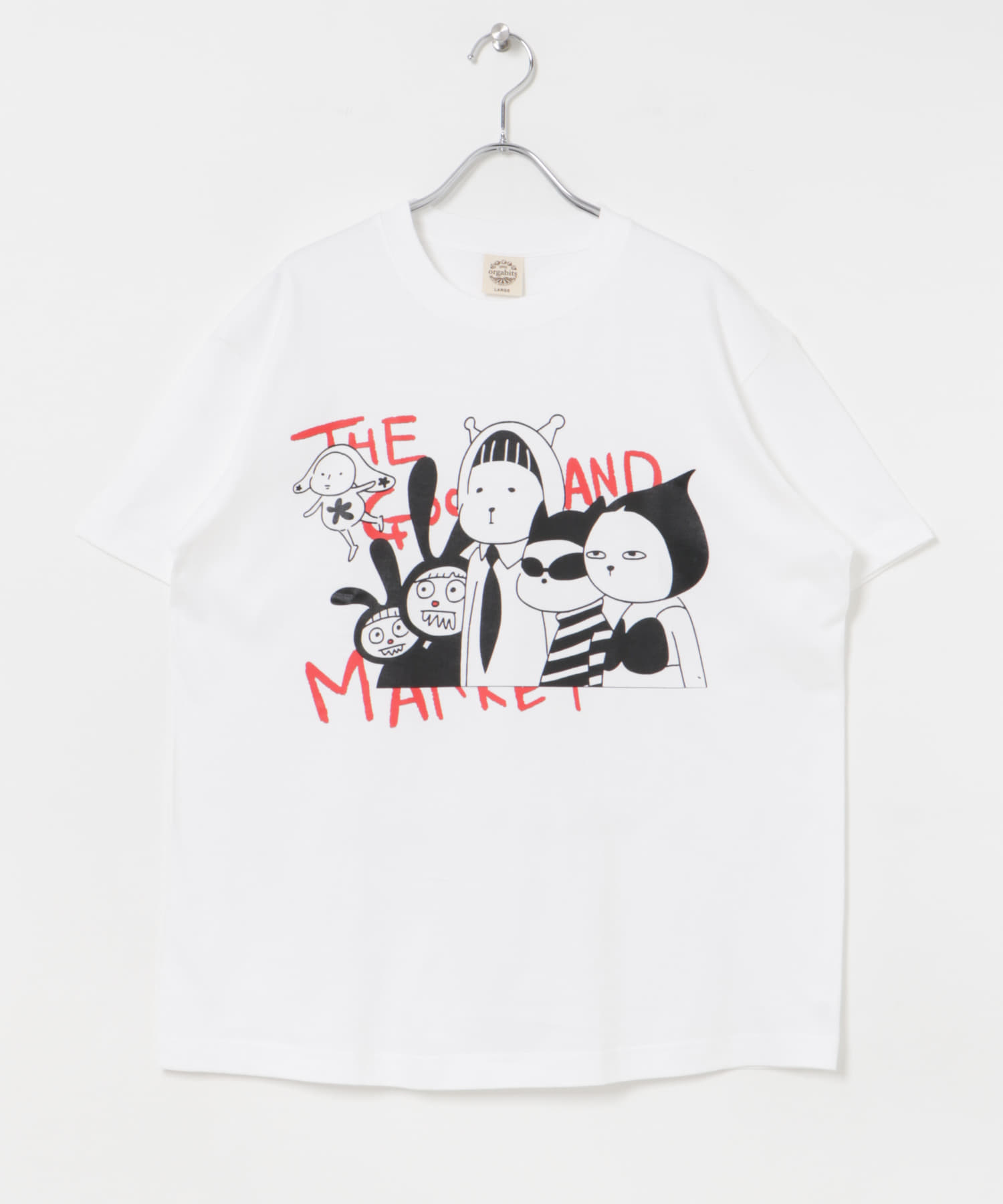 ザ グッドランド マーケット　三戸なつめ×ORGANIC COTTON TEE-2 WHITE L