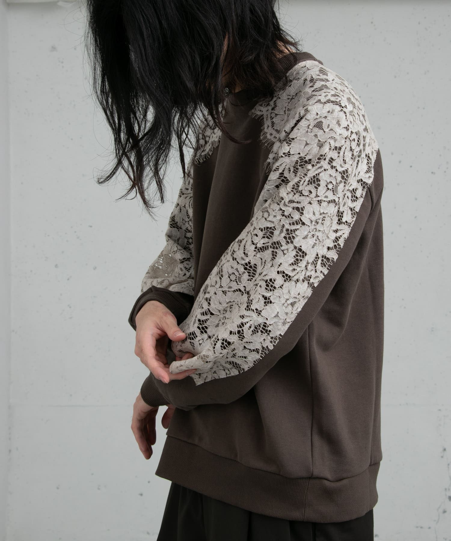 ザ グッドランド マーケット　Keira-race long sleeves BEIGE L