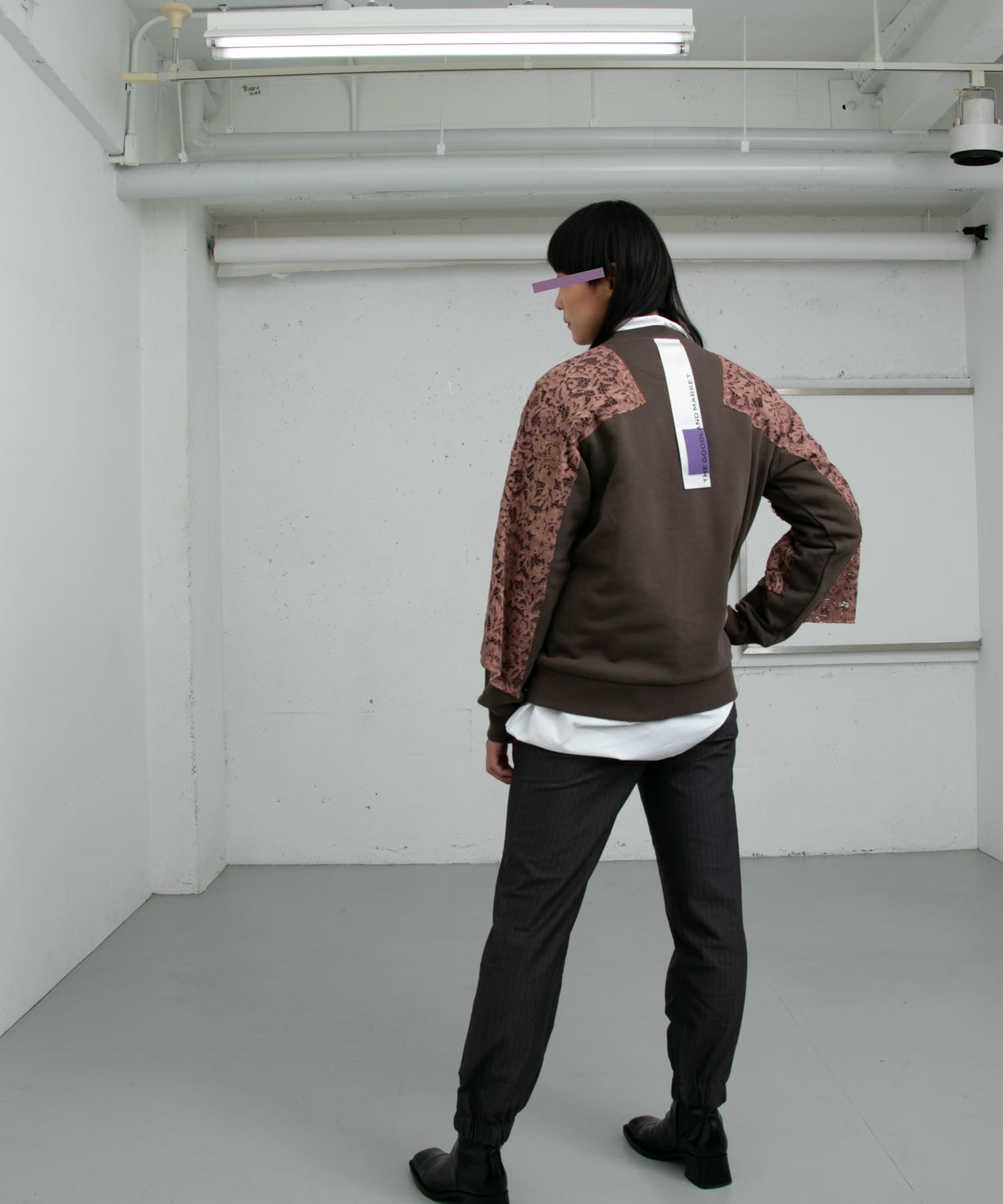 ザ グッドランド マーケット　Keira-race long sleeves ASH PINK M