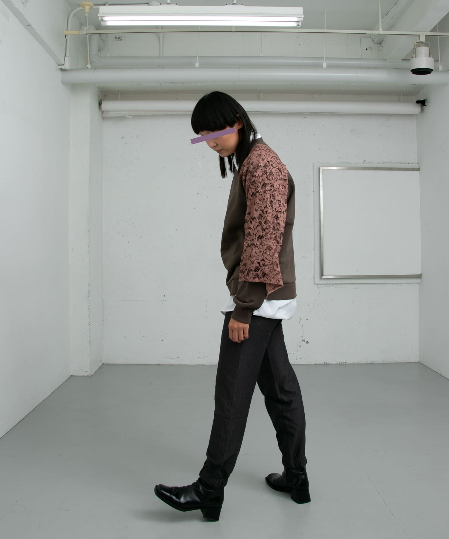 ザ グッドランド マーケット　Keira-race long sleeves ASH PINK M