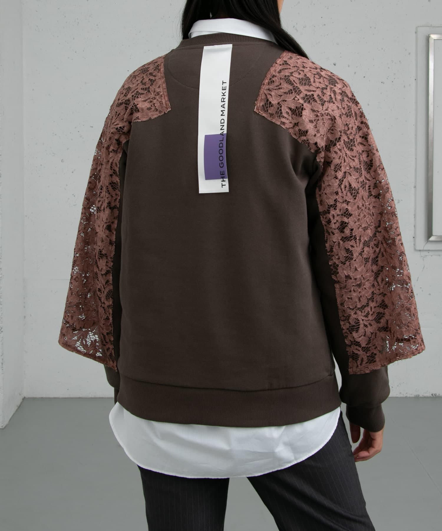 ザ グッドランド マーケット　Keira-race long sleeves ASH PINK M