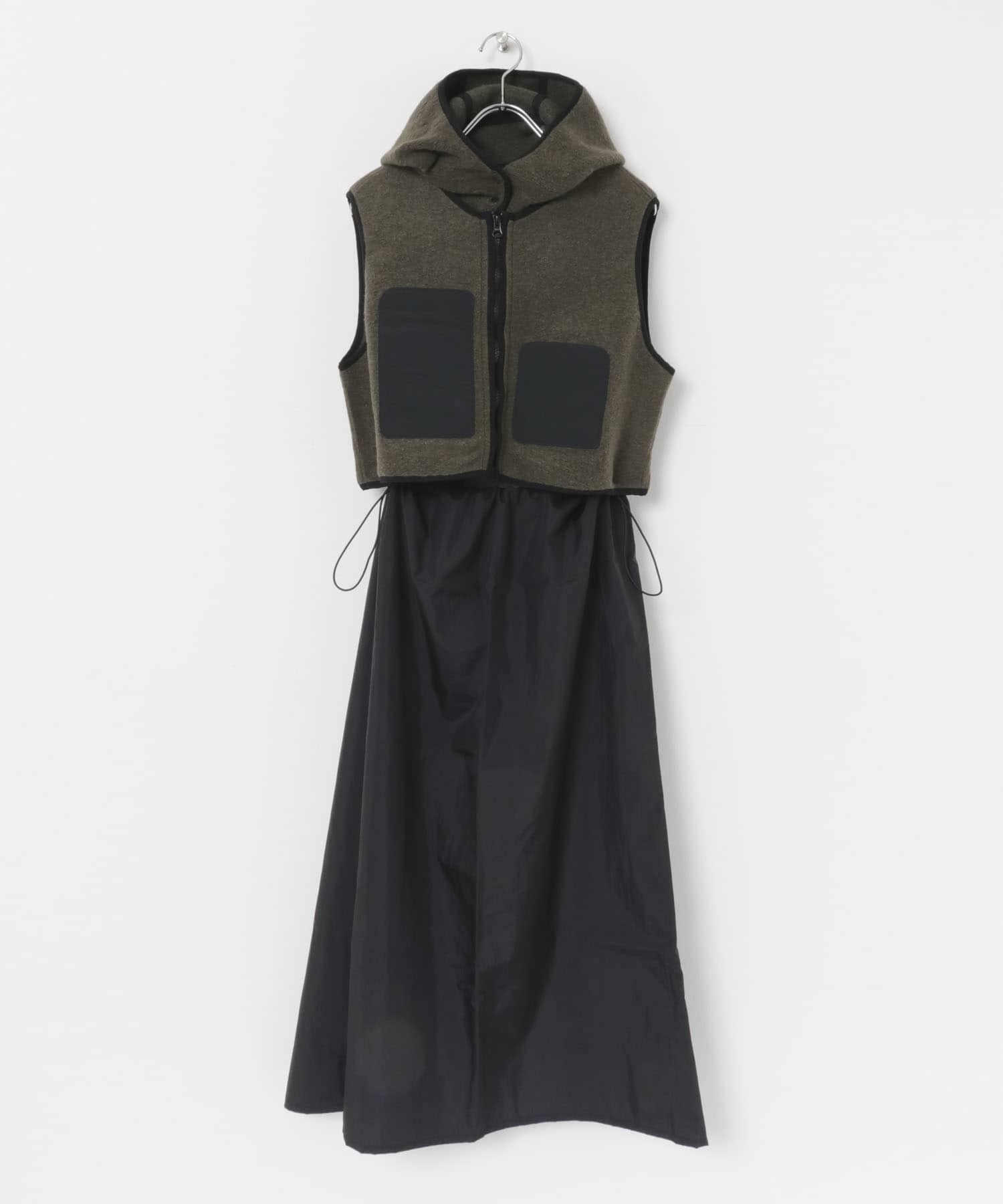 ザ グッドランド マーケット　バラクラバ付マルチウェイベスト Khaki one