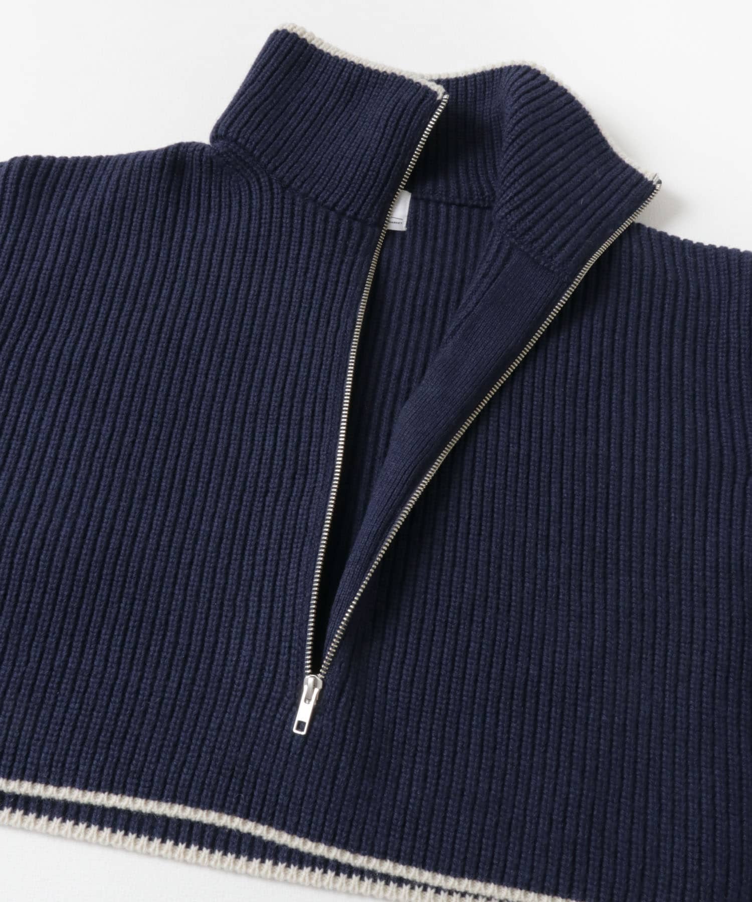 ザ グッドランド マーケット　CROPPED KNIT ZIP TOPS NAVY one