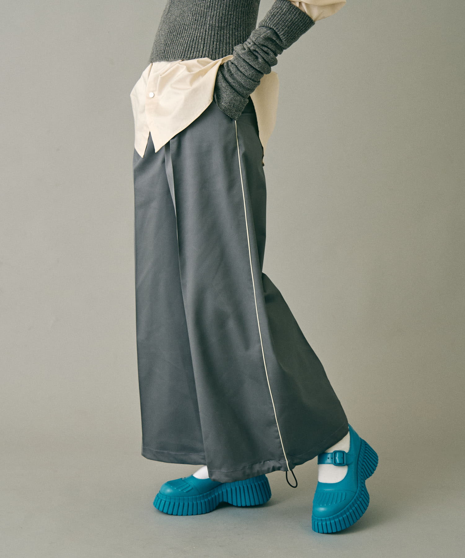 ザ グッドランド マーケット　DRAWSTRING WIDE SLACKS