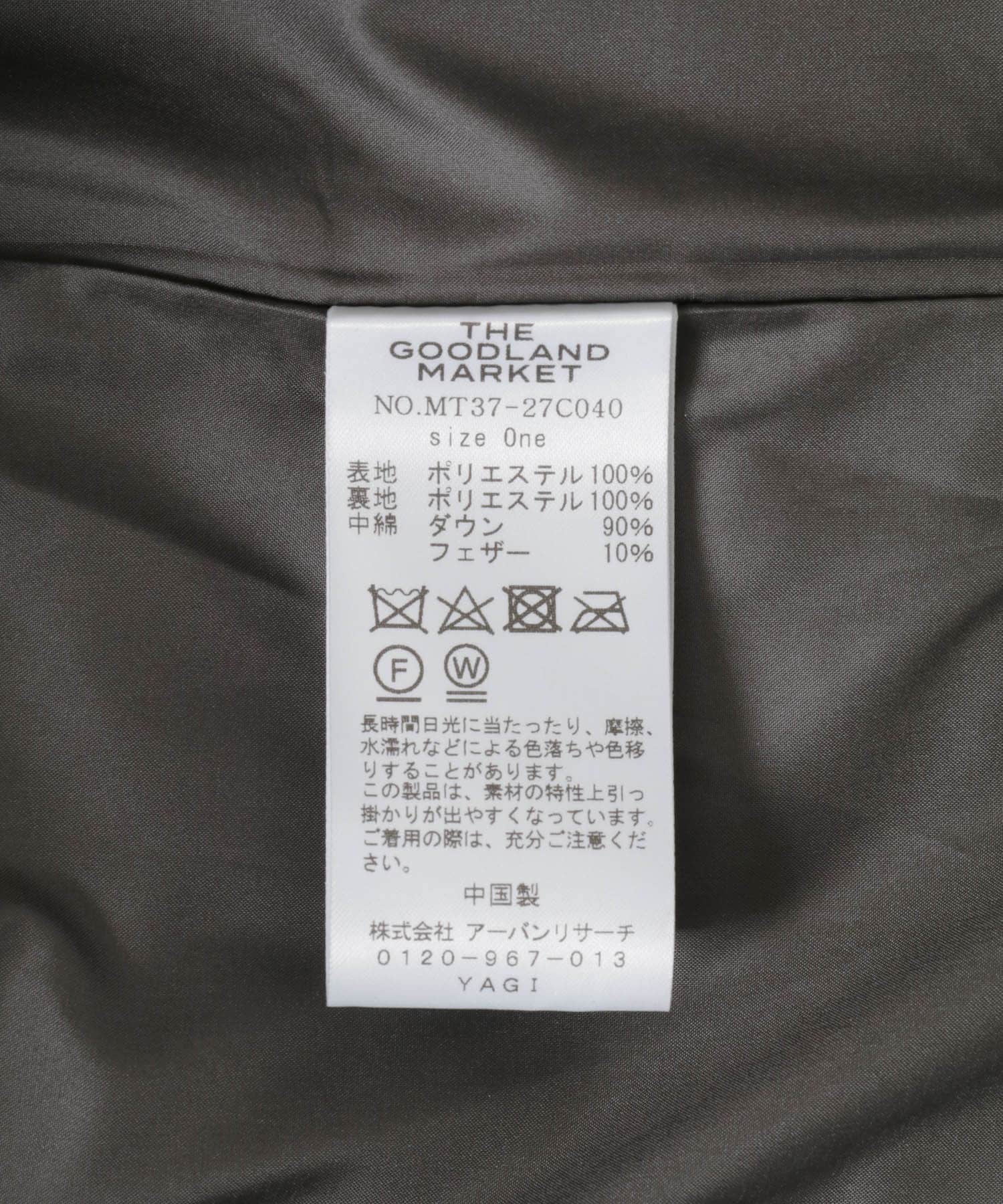 ザ グッドランド マーケット　GREEN DOWN PADDED JACKET CHARCOAL one