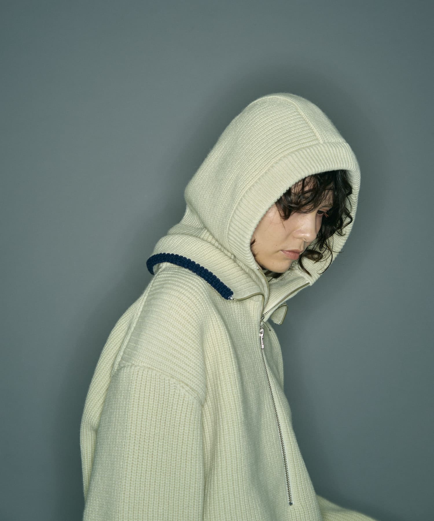 ザ グッドランド マーケット　KNIT ZIP BALACLAVA IVORY one