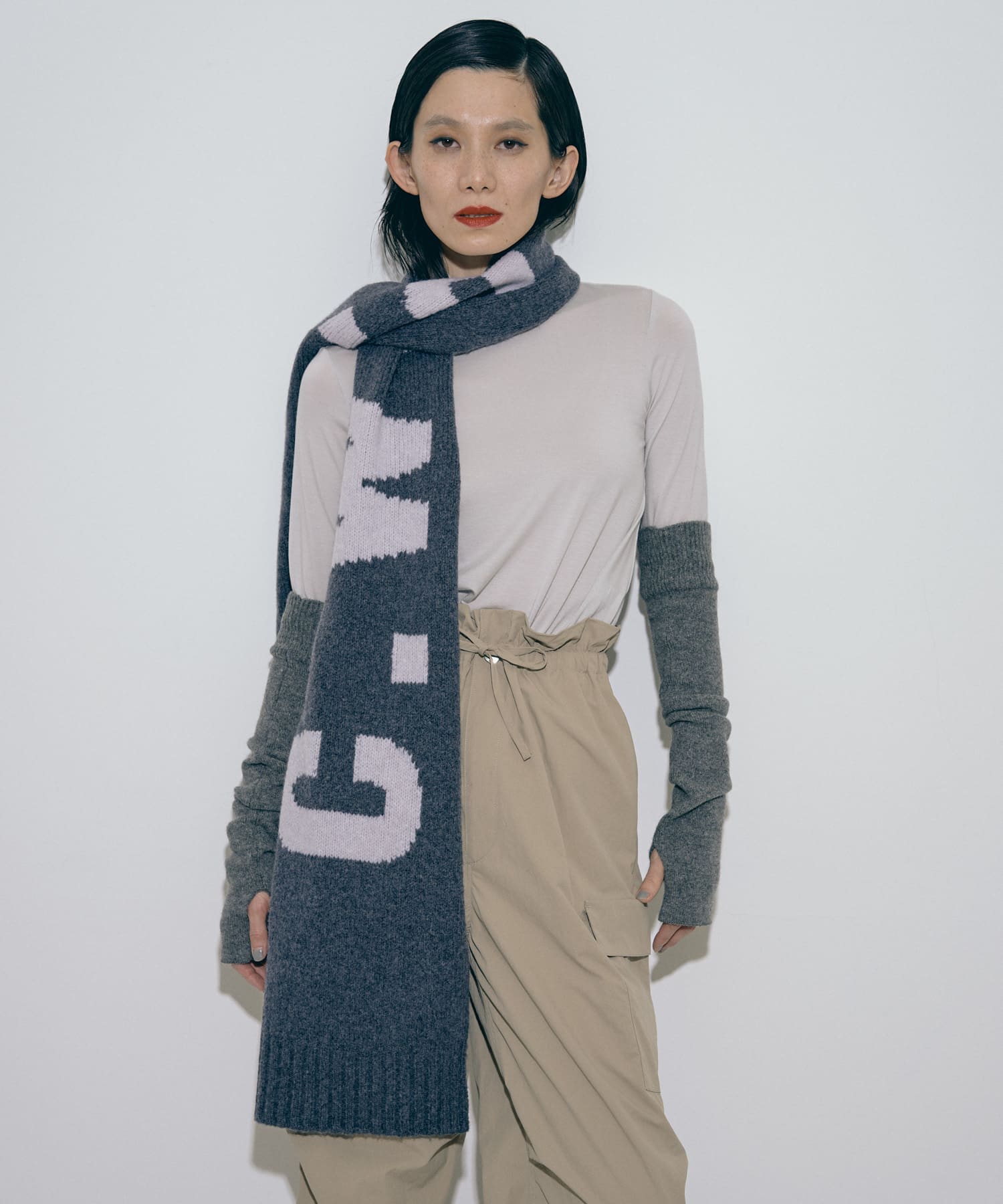 cwtch　RWS Recycle Wool Scarf LGgray one
