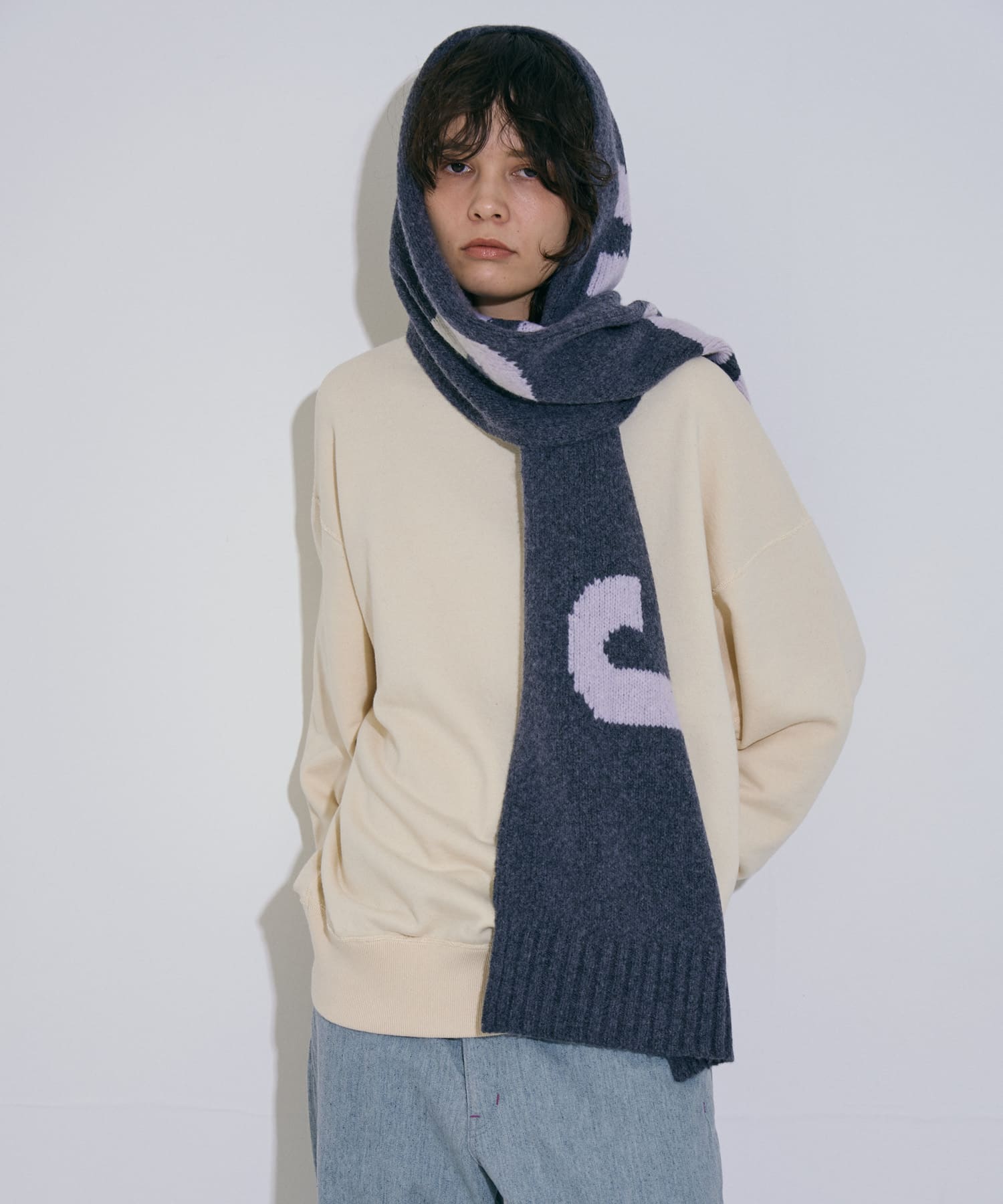 cwtch　RWS Recycle Wool Scarf LGgray one