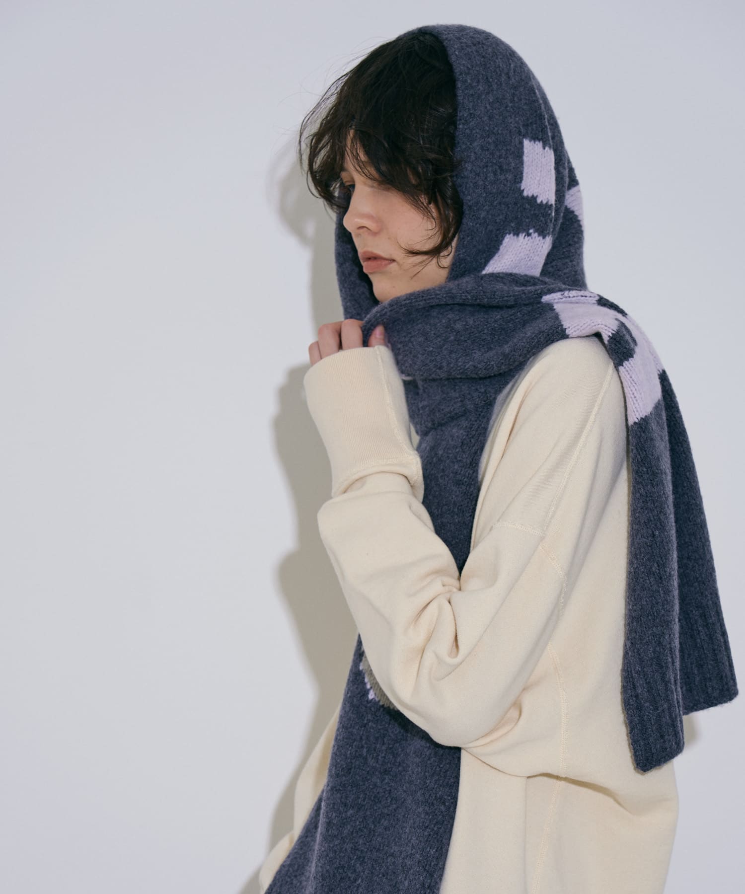 cwtch　RWS Recycle Wool Scarf LGgray one