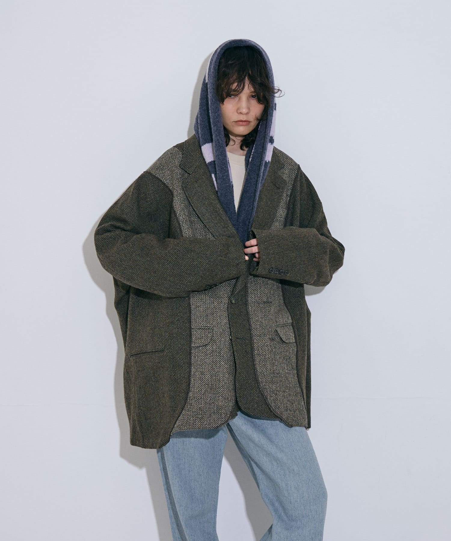 cwtch　RWS Recycle Wool Scarf LGgray one