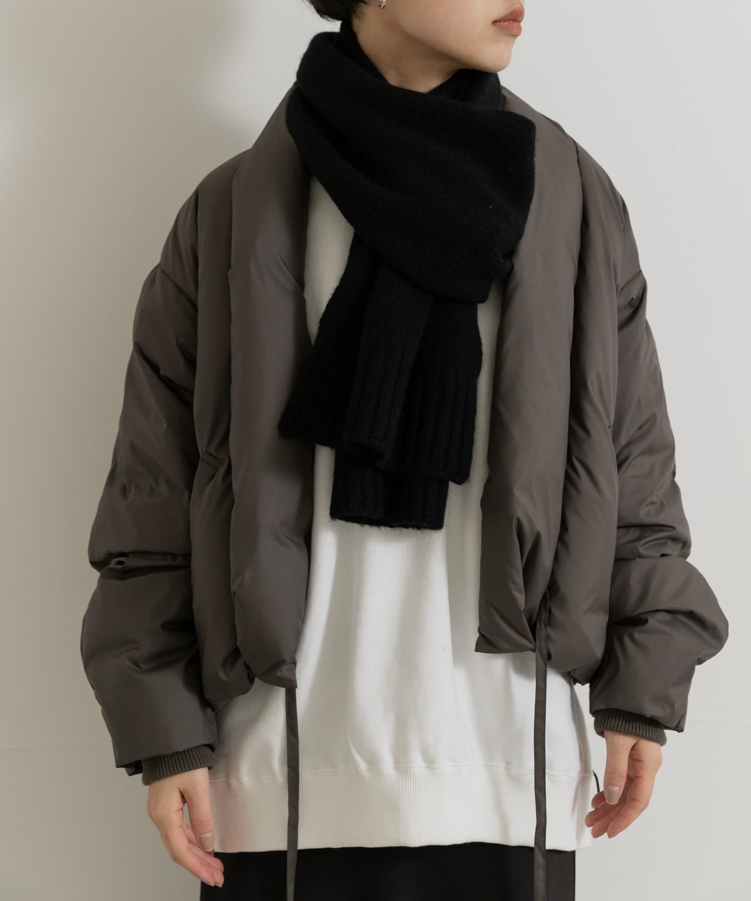 cwtch　RWS Recycle Wool Scarf black one