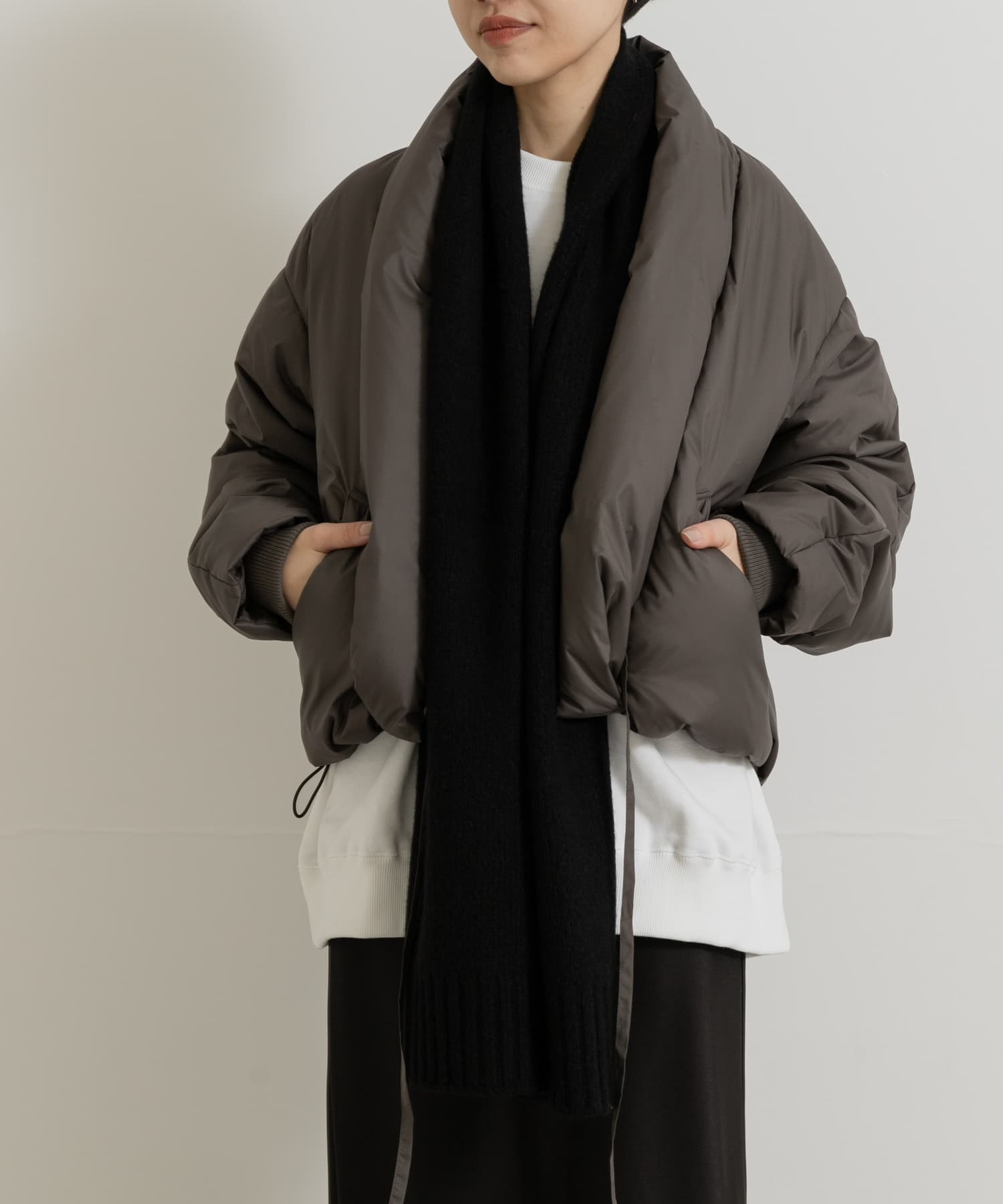cwtch　RWS Recycle Wool Scarf black one