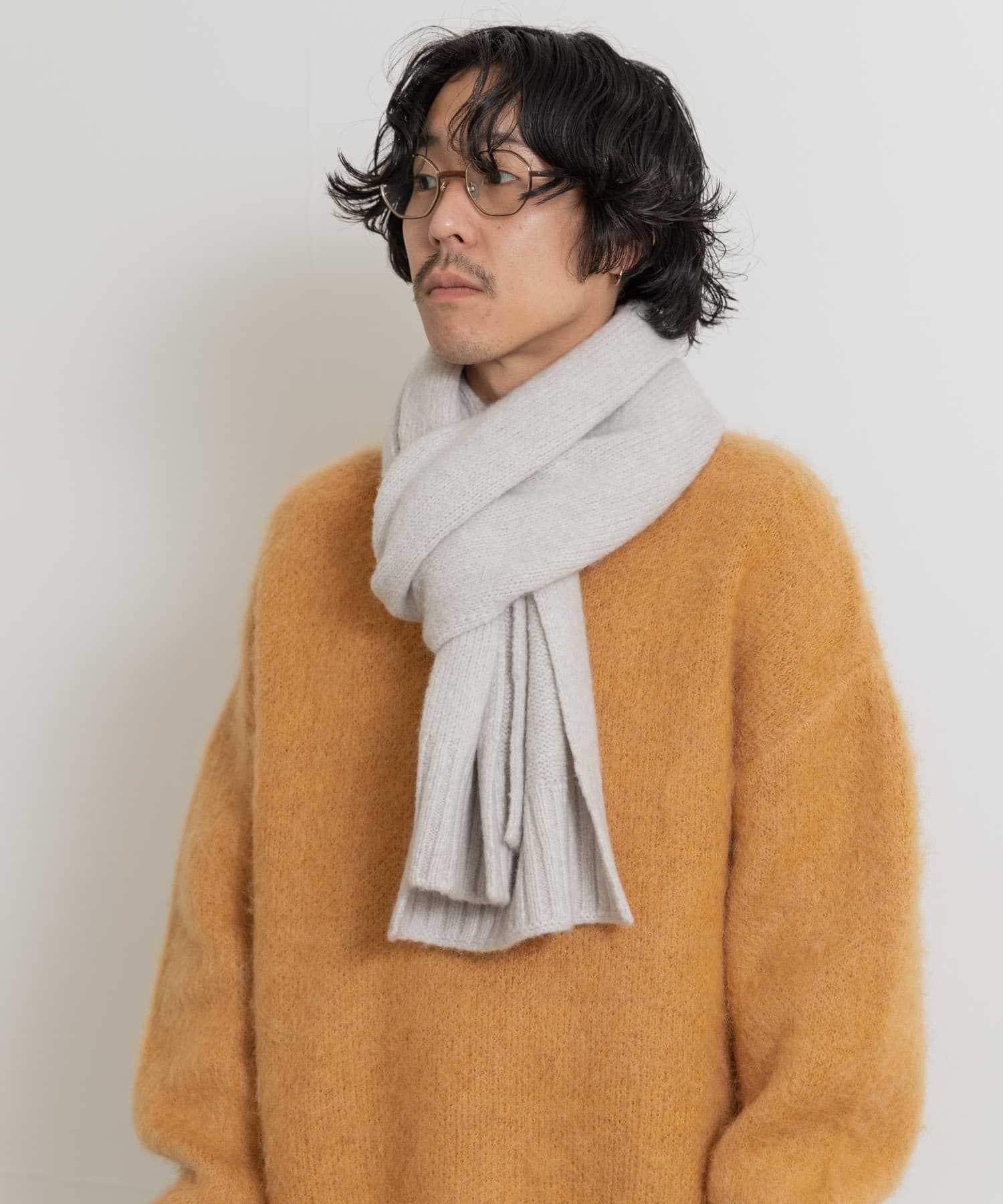 cwtch　RWS Recycle Wool Scarf L.Gray one