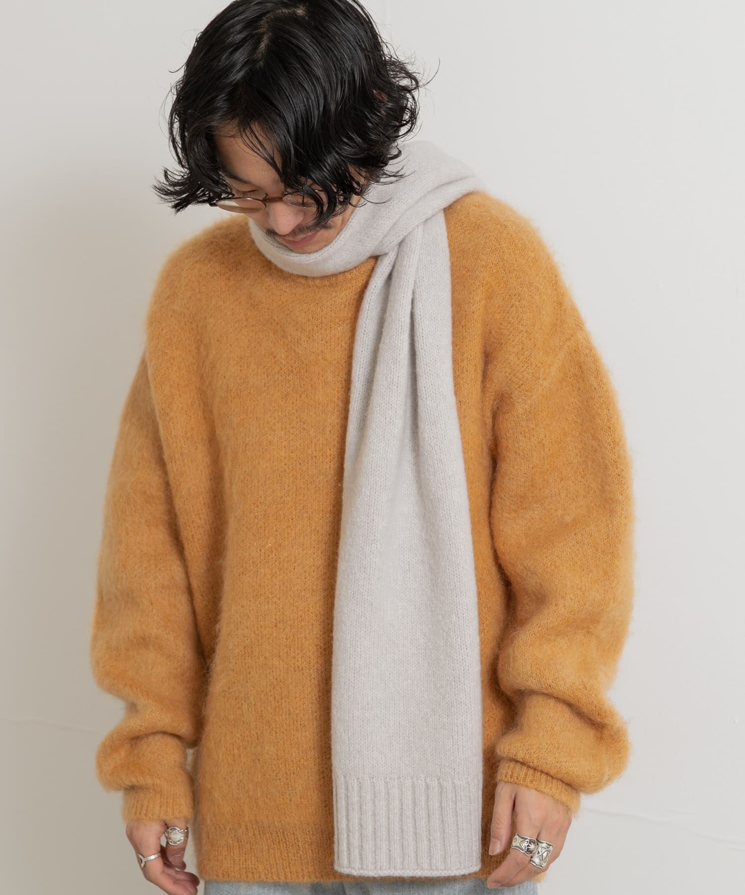 cwtch　RWS Recycle Wool Scarf L.Gray one