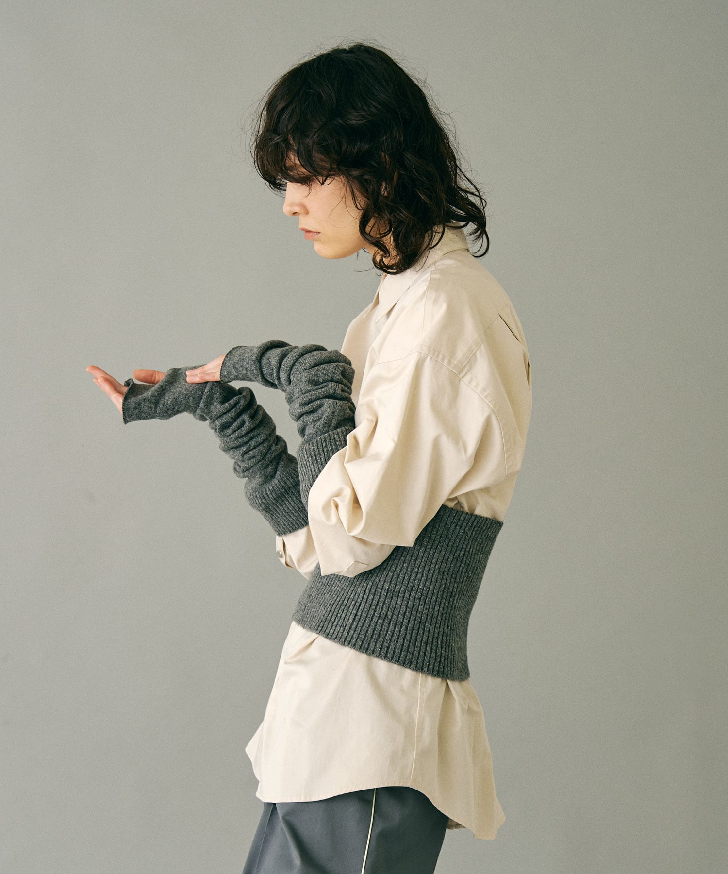 ザ グッドランド マーケット　KNIT ARM WARMERS GRAY one