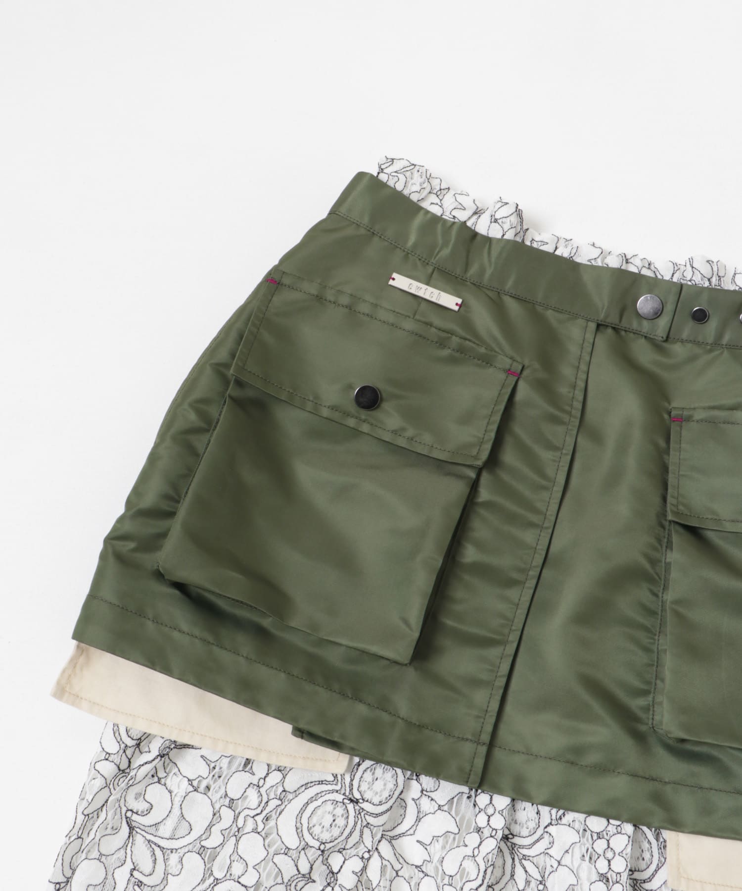 cwtch　Mulch way layered skirt KHAKI FREE