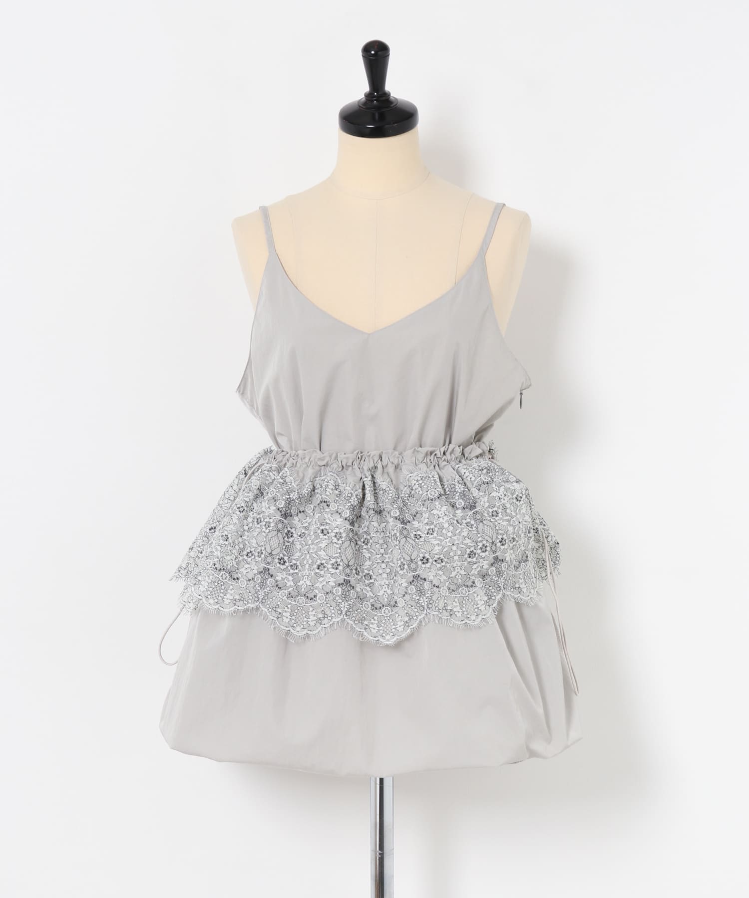 cwtch　RE-MULTI LACE DRESS GREIGE one