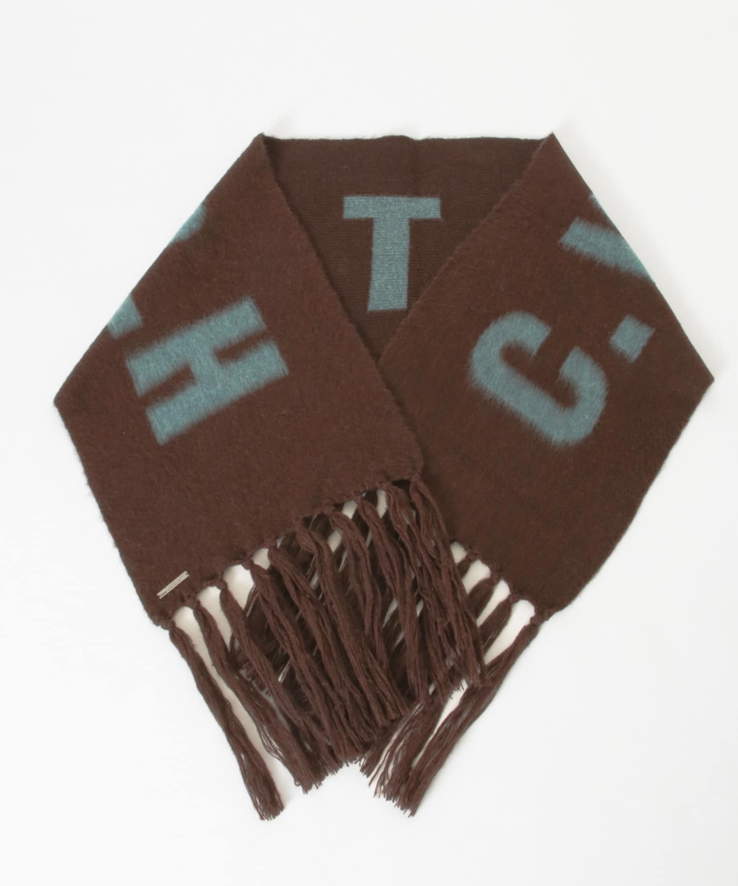 cwtch　RWS Wool fringe Scarf BROWN FREE