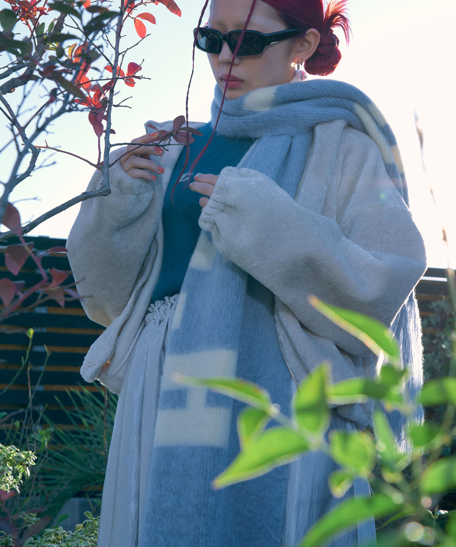 cwtch　RWS Wool fringe Scarf