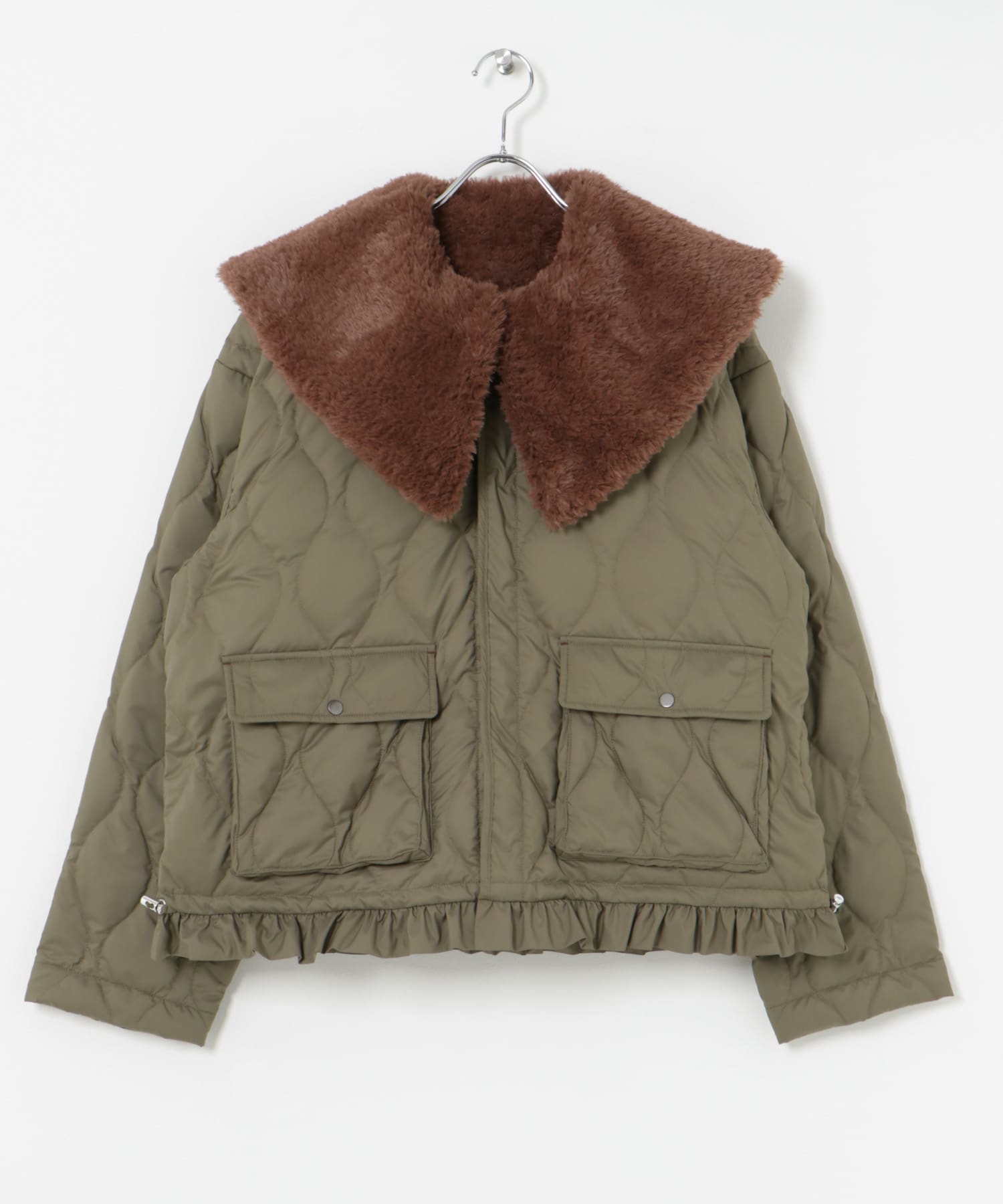 cwtch　Bigcollar layered down KHAKI FREE