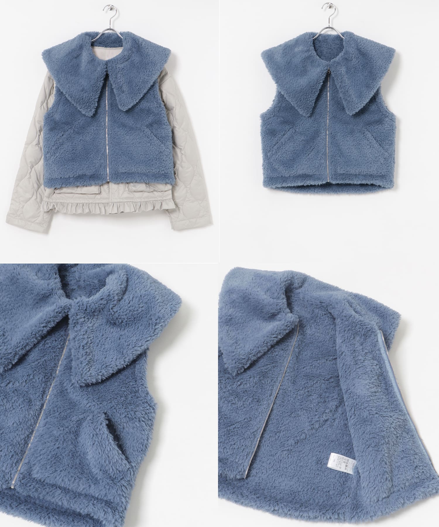 cwtch　Bigcollar layered down L.GRY FREE