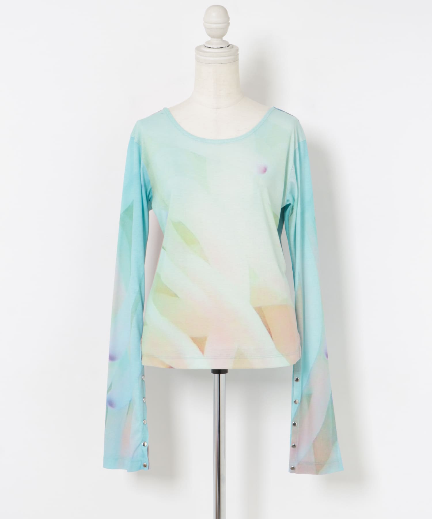 cwtch　BACKOPEN l/S PRINT T-SHIRTS WHITE FREE