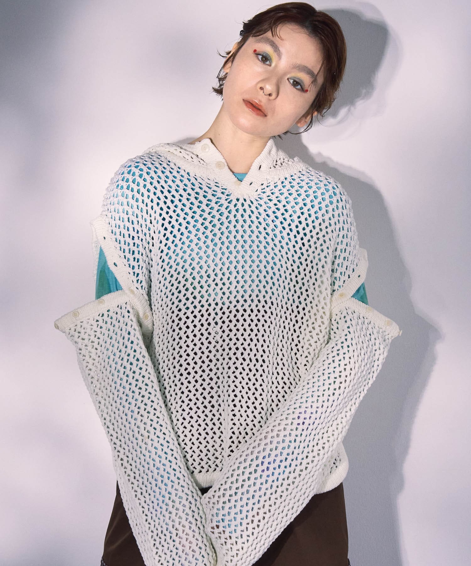 cwtch　MESH HOODIE PULLOVER