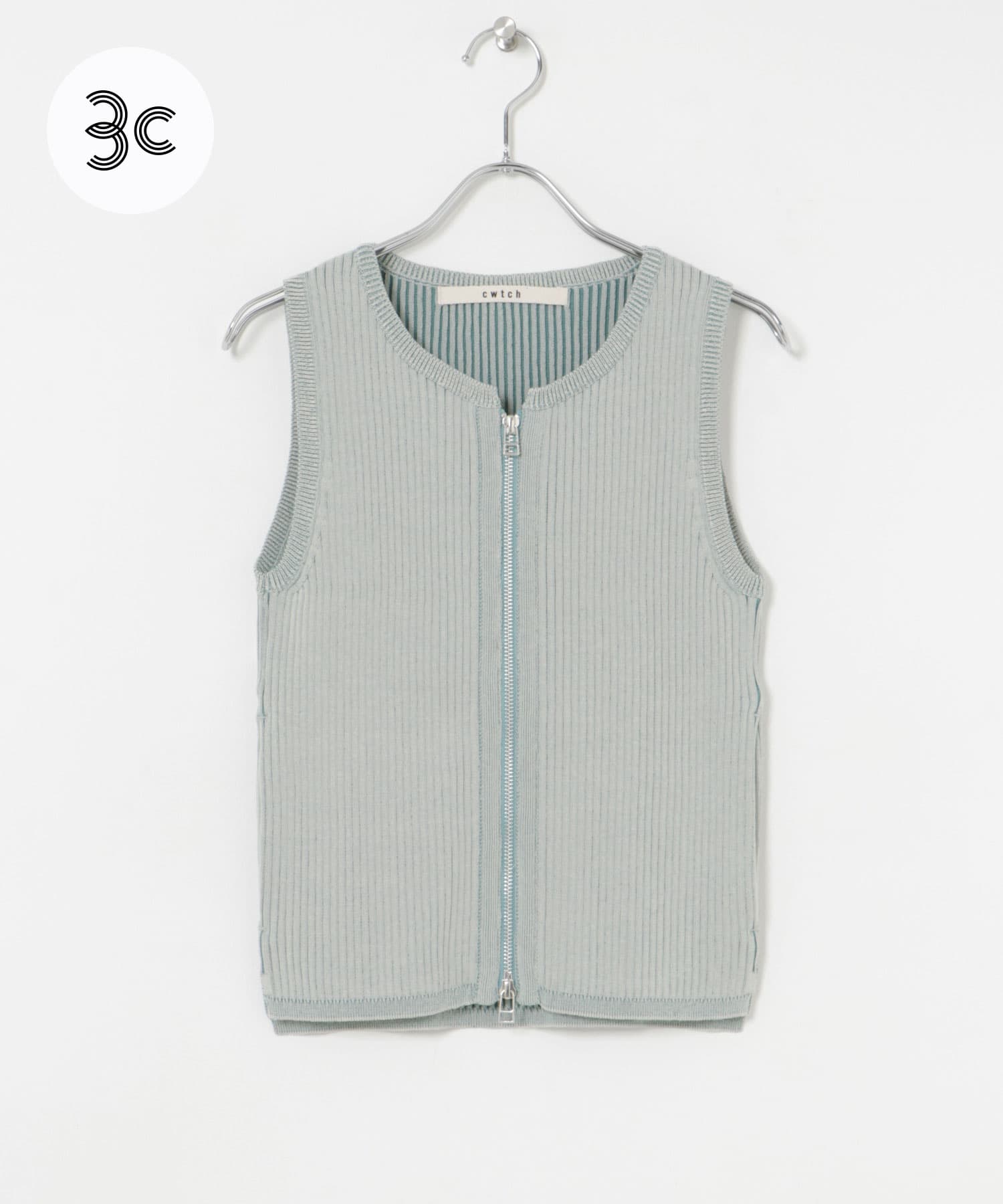 cwtch　SLEEVE LESS ZIPTOPS