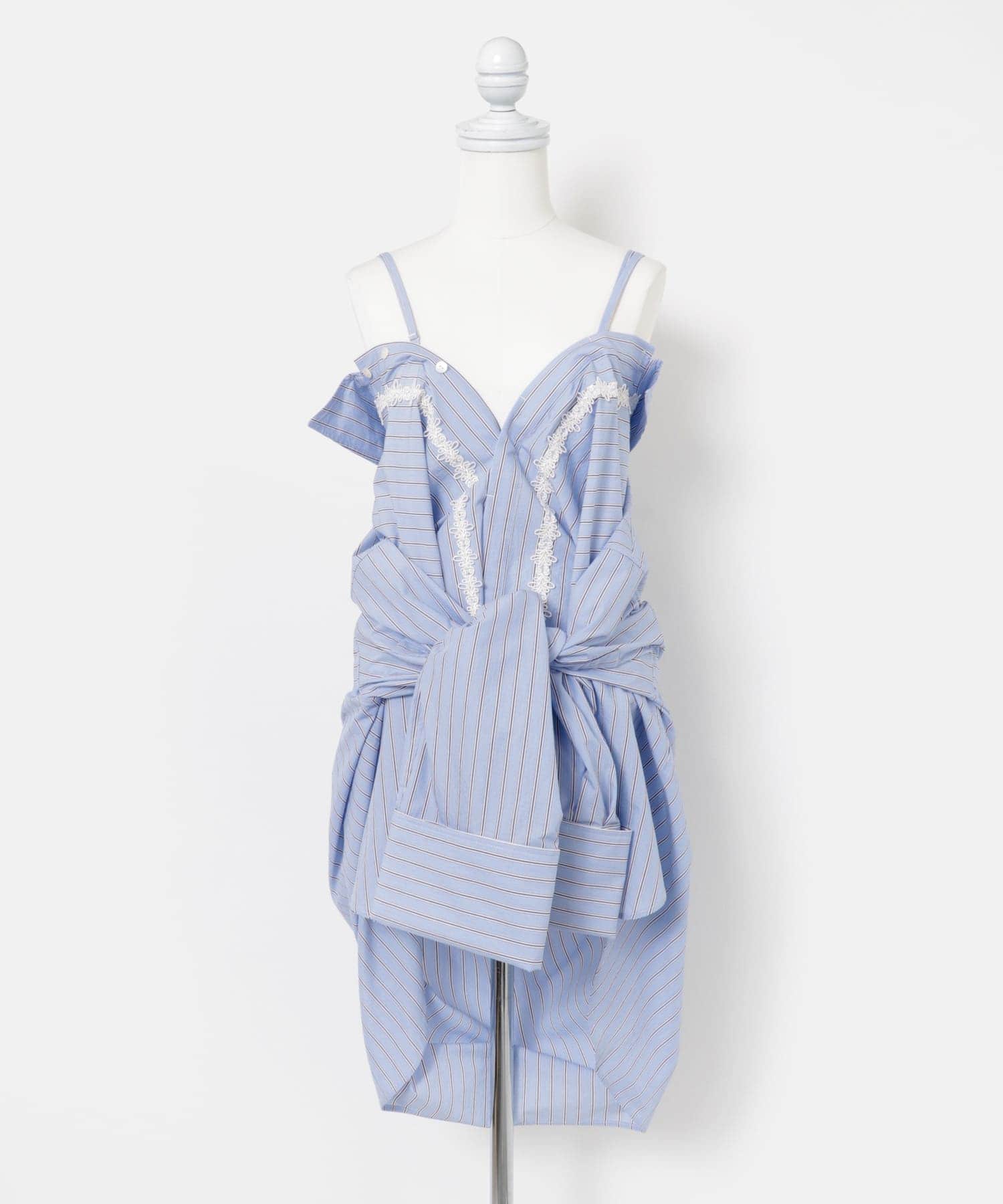 cwtch　MULTIWAY WIDE SHIRTS L.BLUE FREE