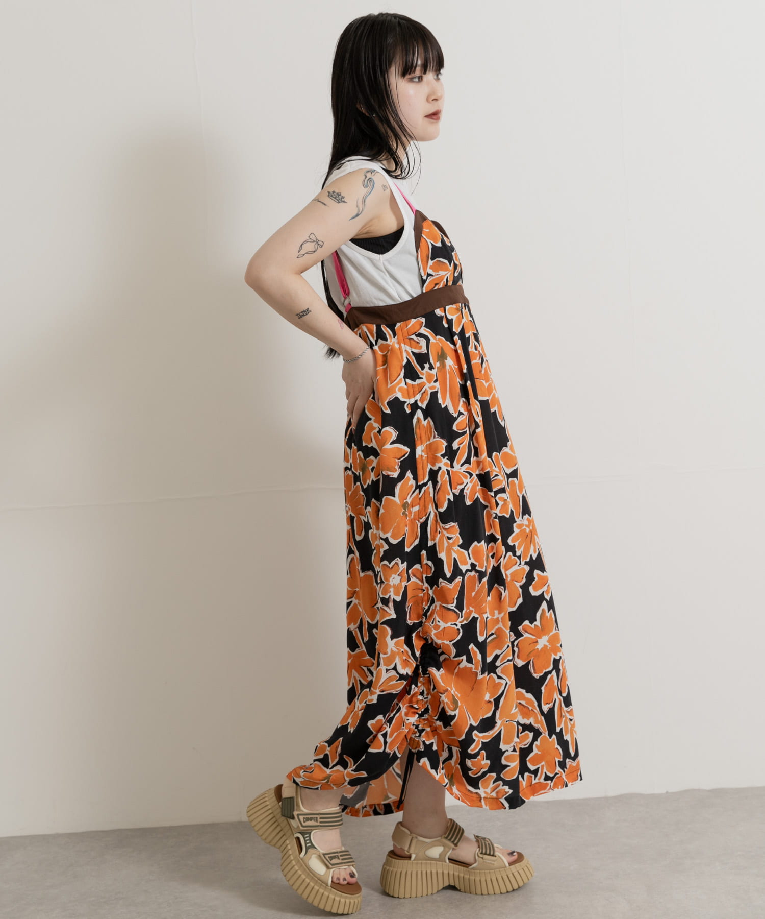 cwtch DRAWSTRING FLOWER DRESS(FREE YELLOW): ワンピース｜URBAN