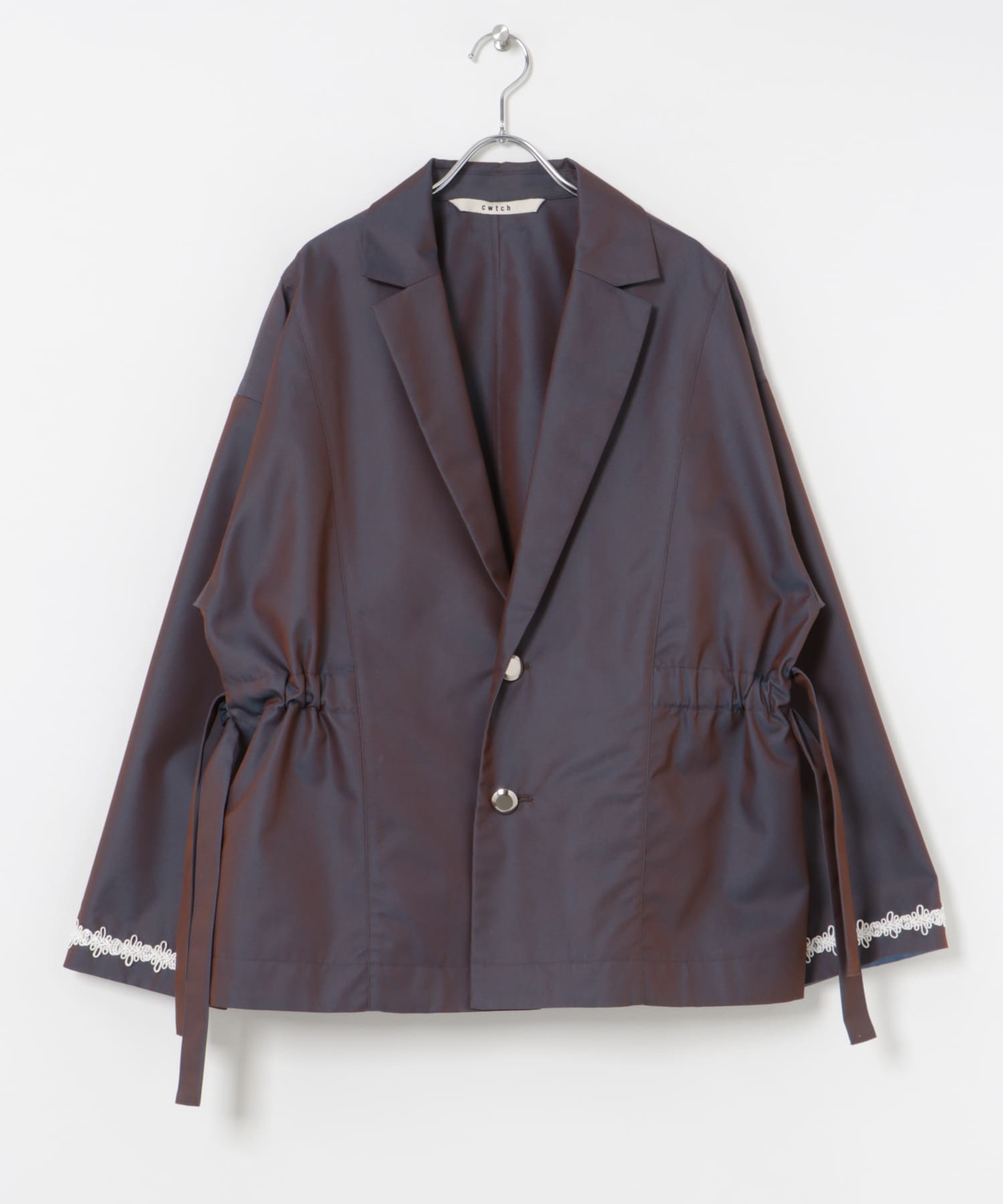 cwtch　DRAWSTRING　JACKET PURPLE FREE