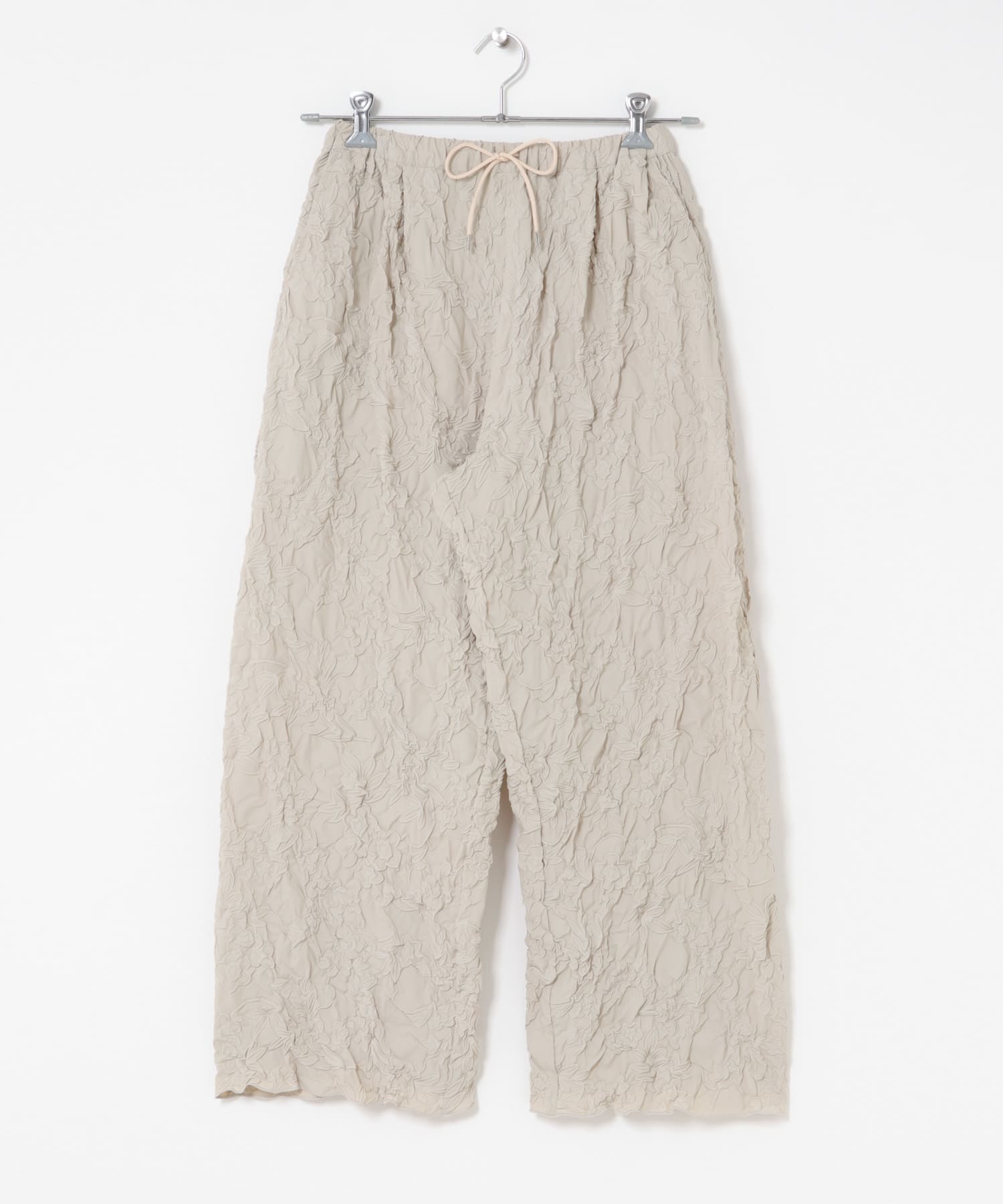 cwtch　SHRINK FLOWER PATTERN PANTS GREIGE one