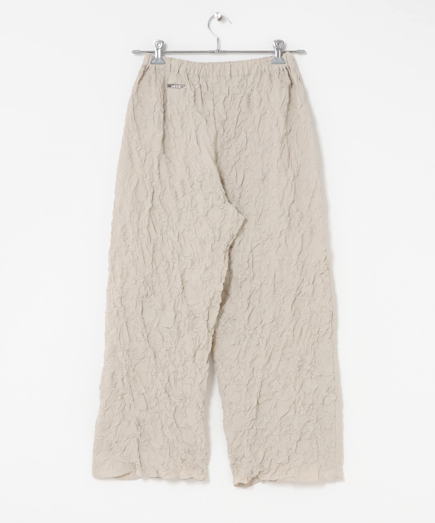 cwtch　SHRINK FLOWER PATTERN PANTS GREIGE one