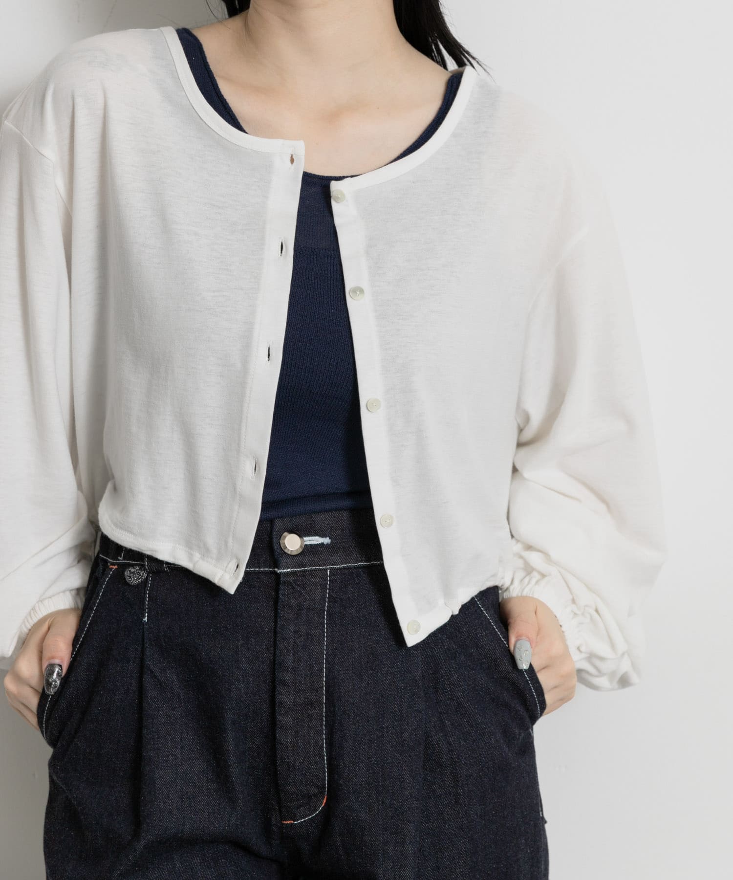 cwtch　2WAY OC GARMENT DYEING CARDIGAN