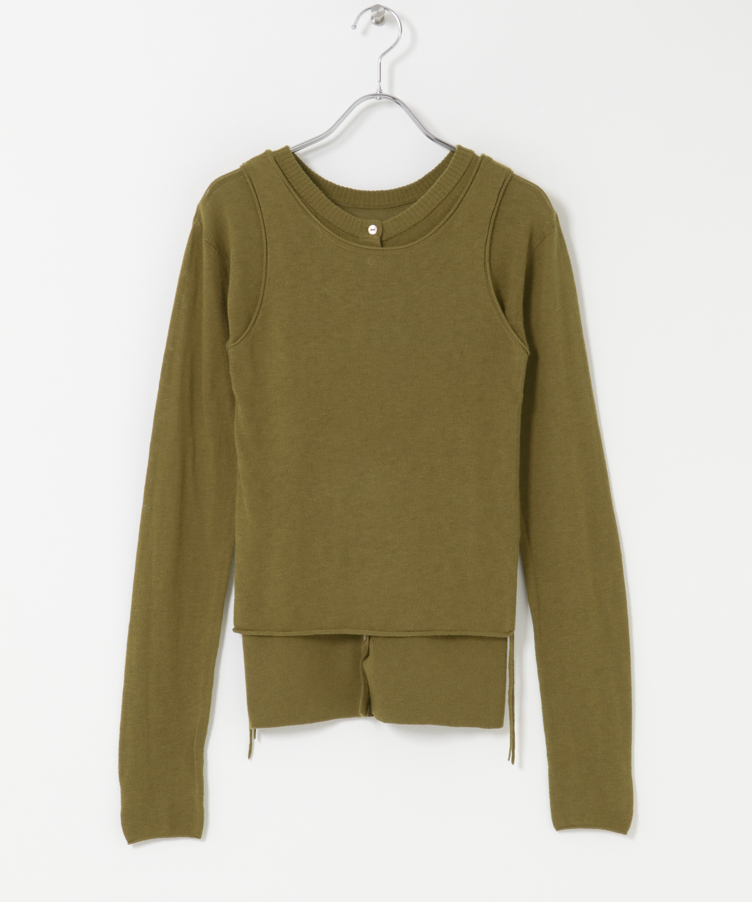 cwtch　LAYERED KNIT TOPS KHAKI Free